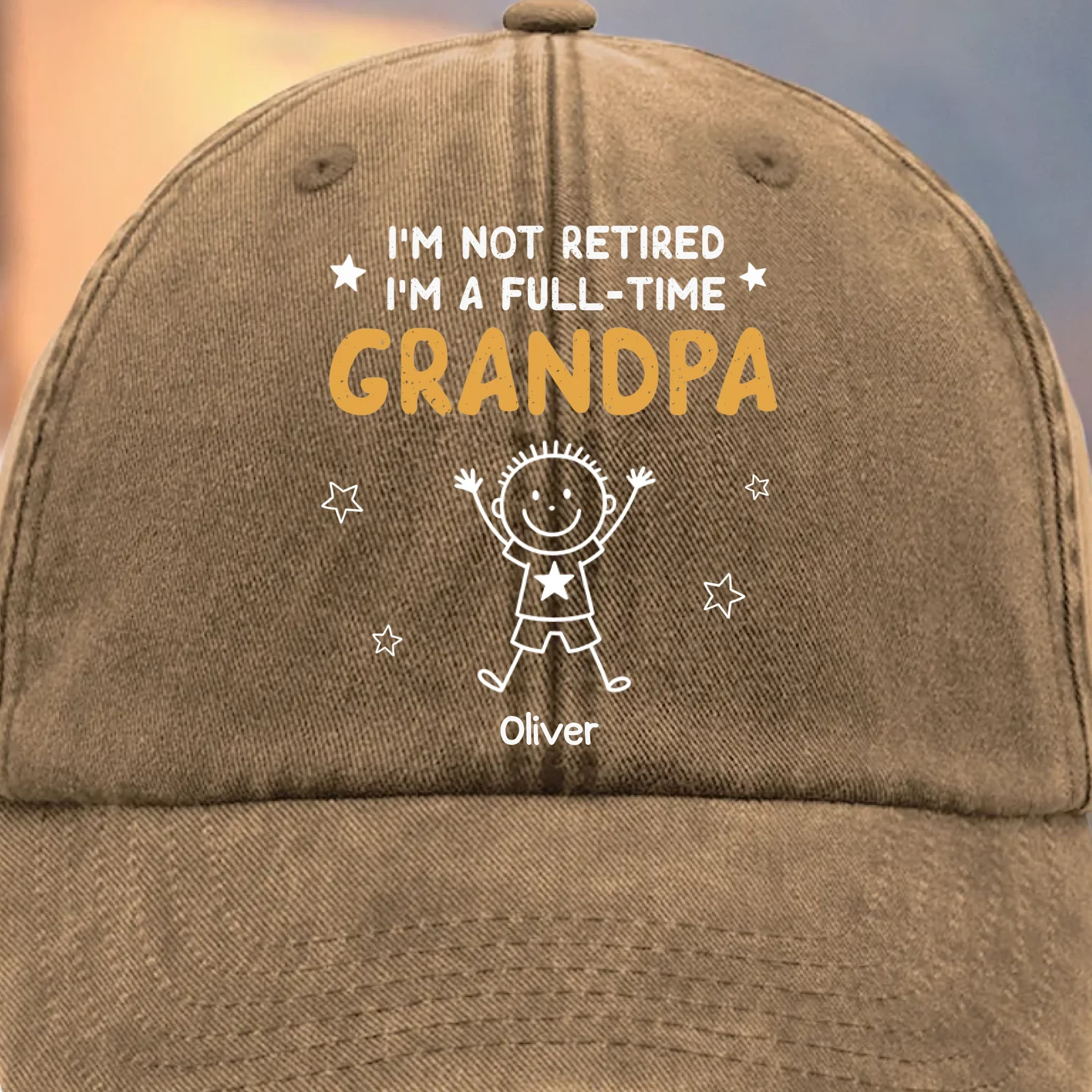 Custom Vintage Washed Denim Baseball Cap - Personalized Birthday Gifts For Dad, Grandpa - Your Love Leads Our Journey - Image 4