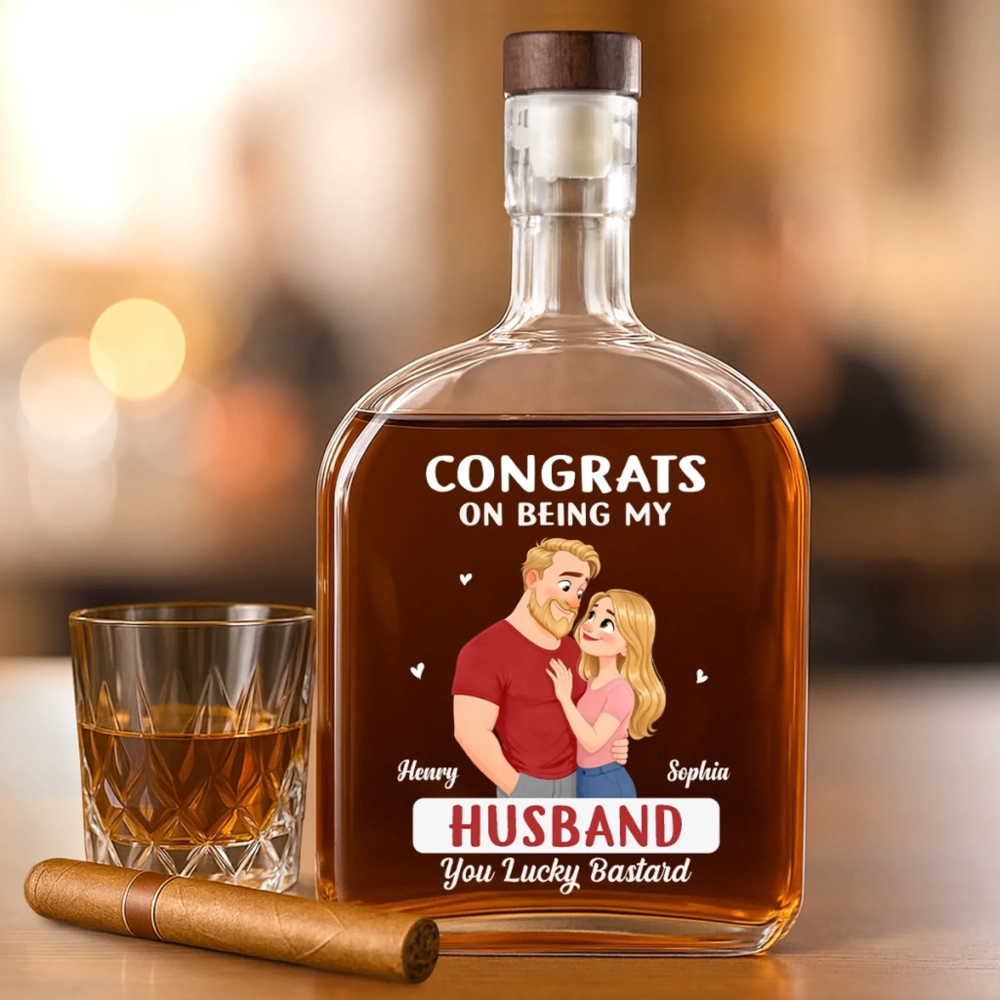 Custom Whiskey Bottle - Personalized Anniversary Wedding Gifts For Husband And Wife, Him And Her - Our Love Keeps Growing - Image 4