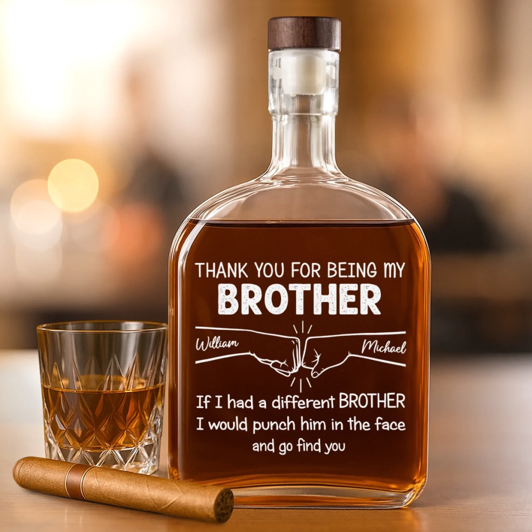 Custom Whiskey Bottle - Personalized Birthday Gifts For Mom, Dad, Brother, Sister, Best Friends - Best Brother Ever Cheers - Image 3