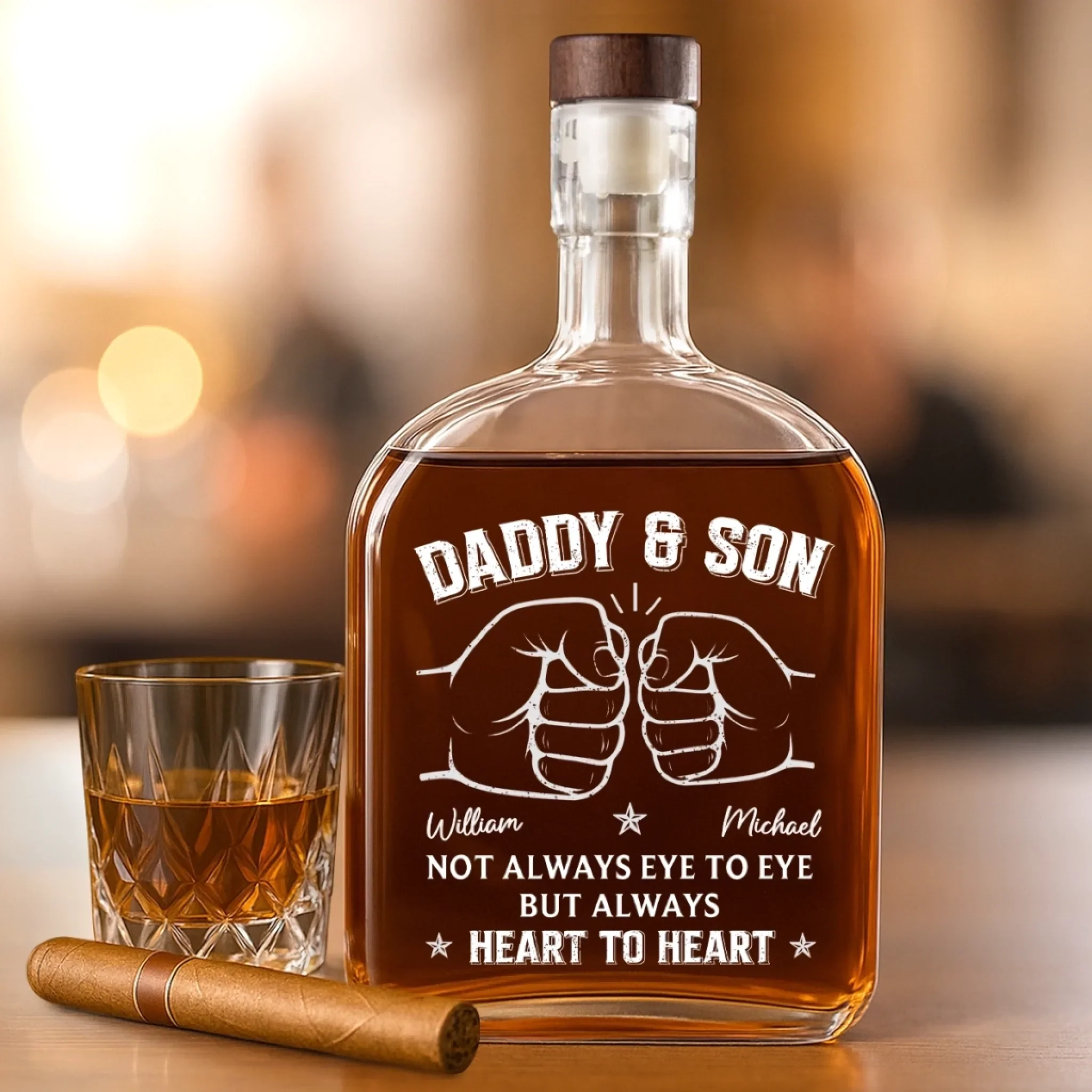 Custom Whiskey Bottle - Personalized Birthday Gifts For Mom, Dad, Son - Keep Calm And Pour On - Image 3