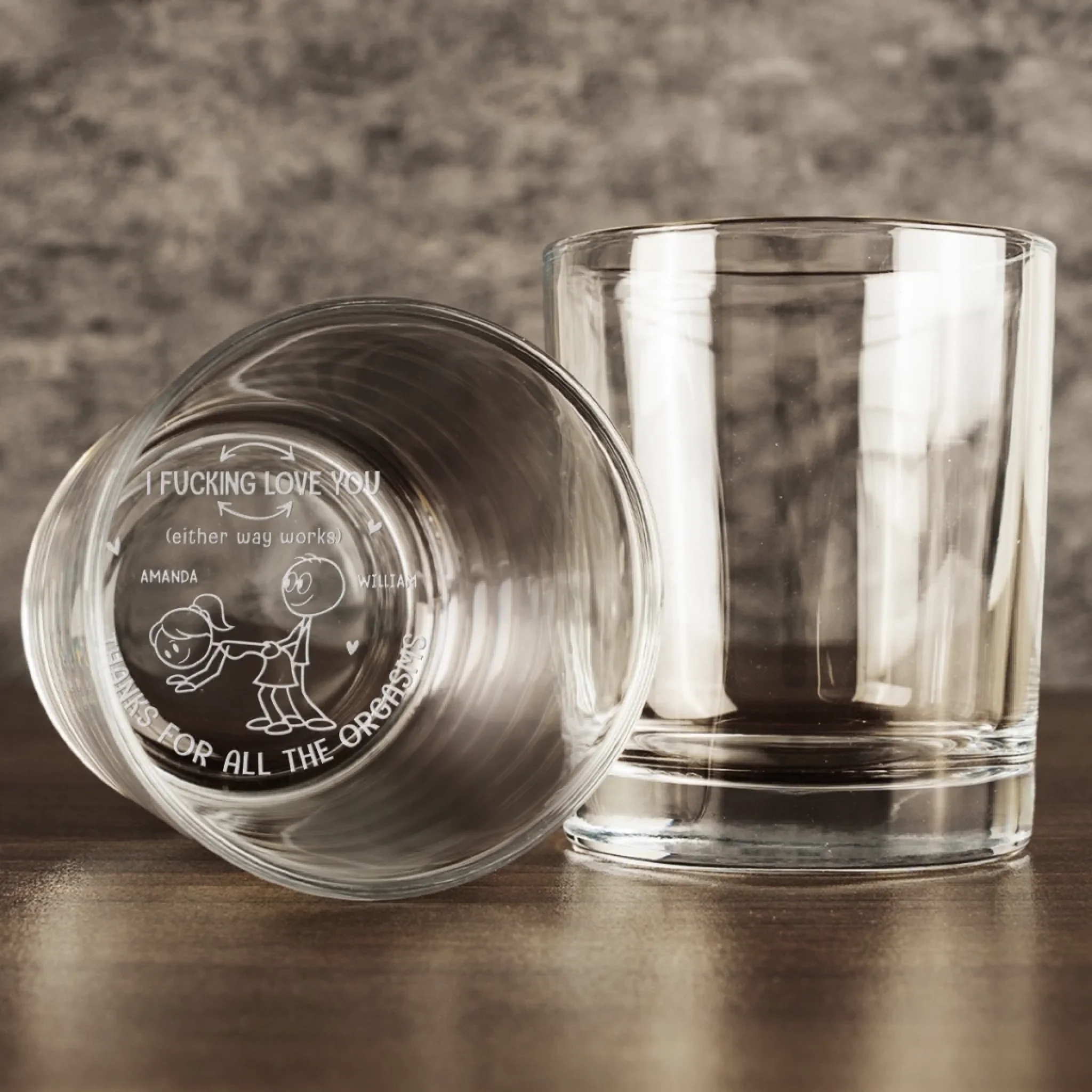 Custom Whiskey Glass - Personalized Anniversary Wedding Gifts For Husband And Wife, Him And Her, Wine, Bourbon, Whiskey Lovers - My Favorite Person Since Always - Image 4