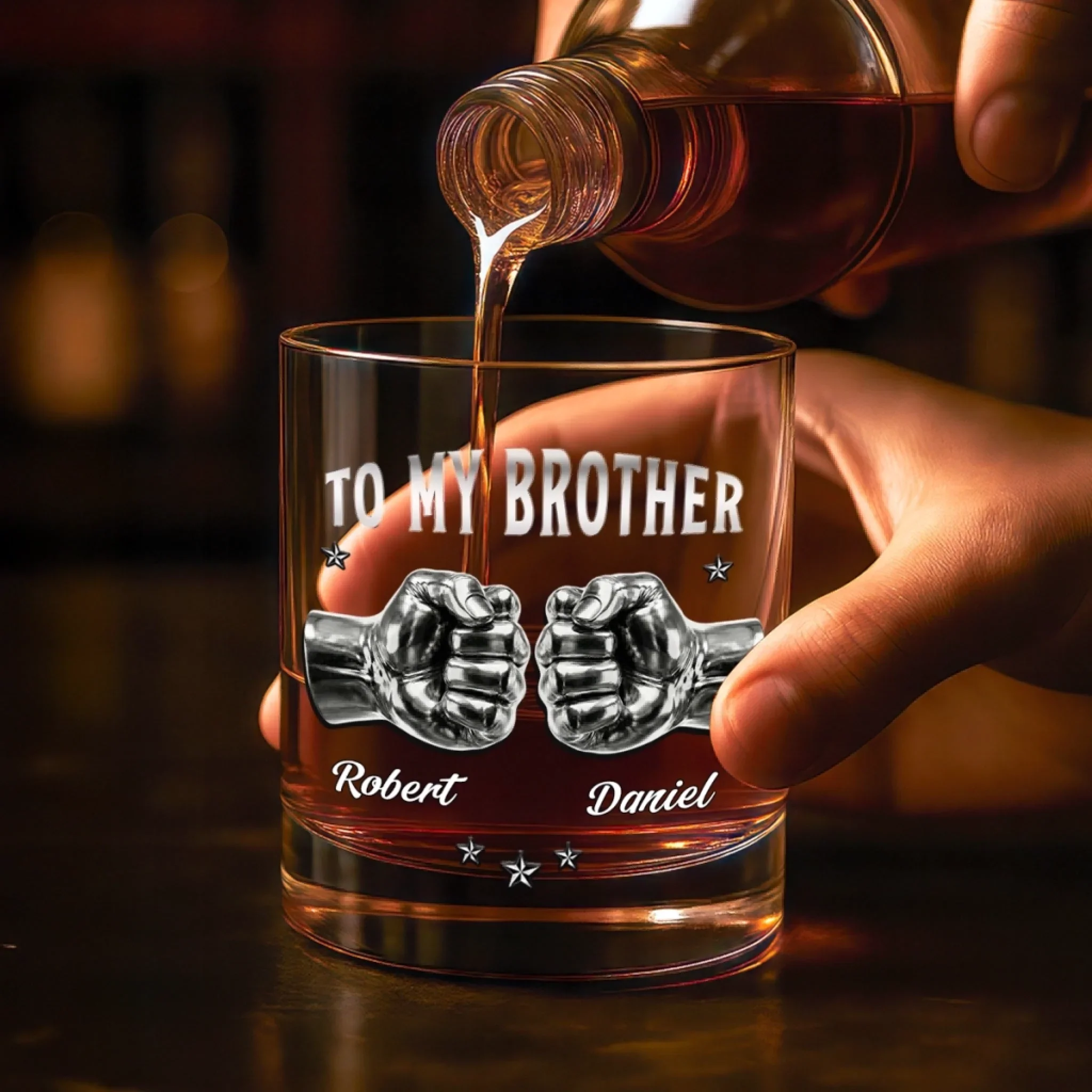 Custom Whiskey Glass - Personalized Birthday Gifts For Brother - A Sip Of Brotherhood - Image 5