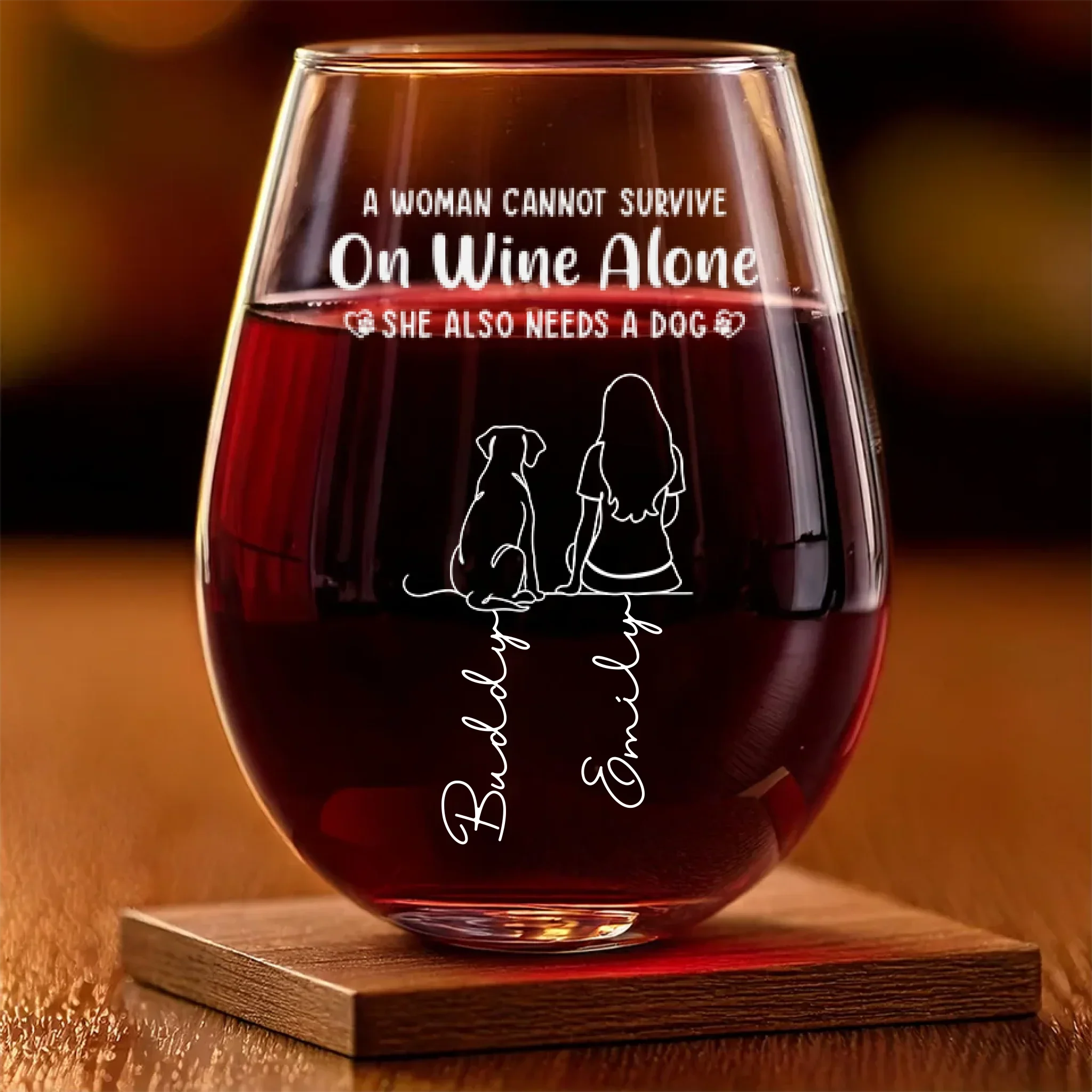 Custom Wine Glass - Personalized Birthday Gifts For Dog Cat Lovers, Dog Dad And Mom, Cat Owners - Holiday With Fur - Image 2