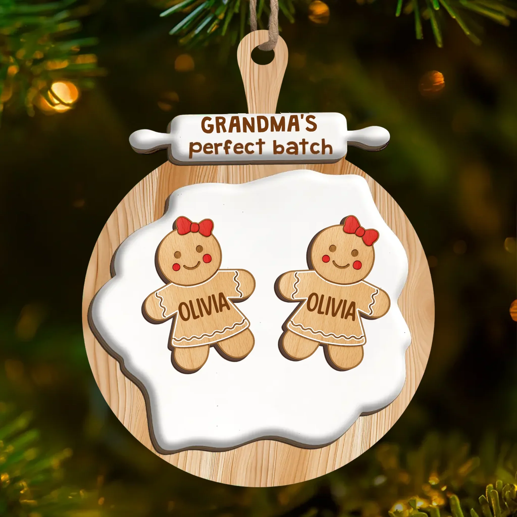 Custom Wood Ornament - Personalized Christmas Birthday Gifts For Mom, Grandma - Loved Beyond Measure - Image 2