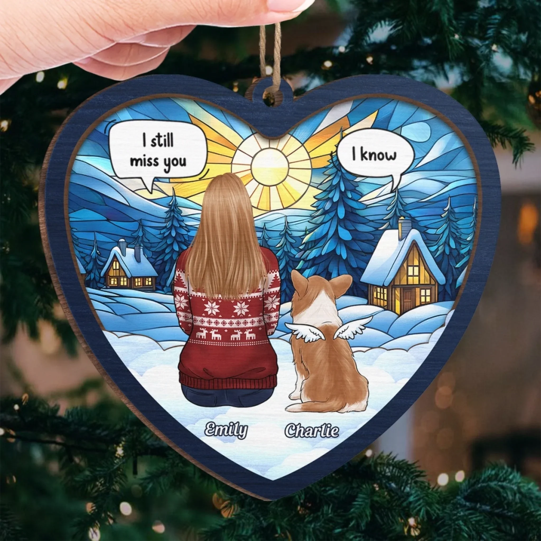 Custom Wood Ornament - Personalized Pet Christmas Memorial Sympathy Gifts For Dogs, Cats  - Always Loved Always Remembered - Image 4
