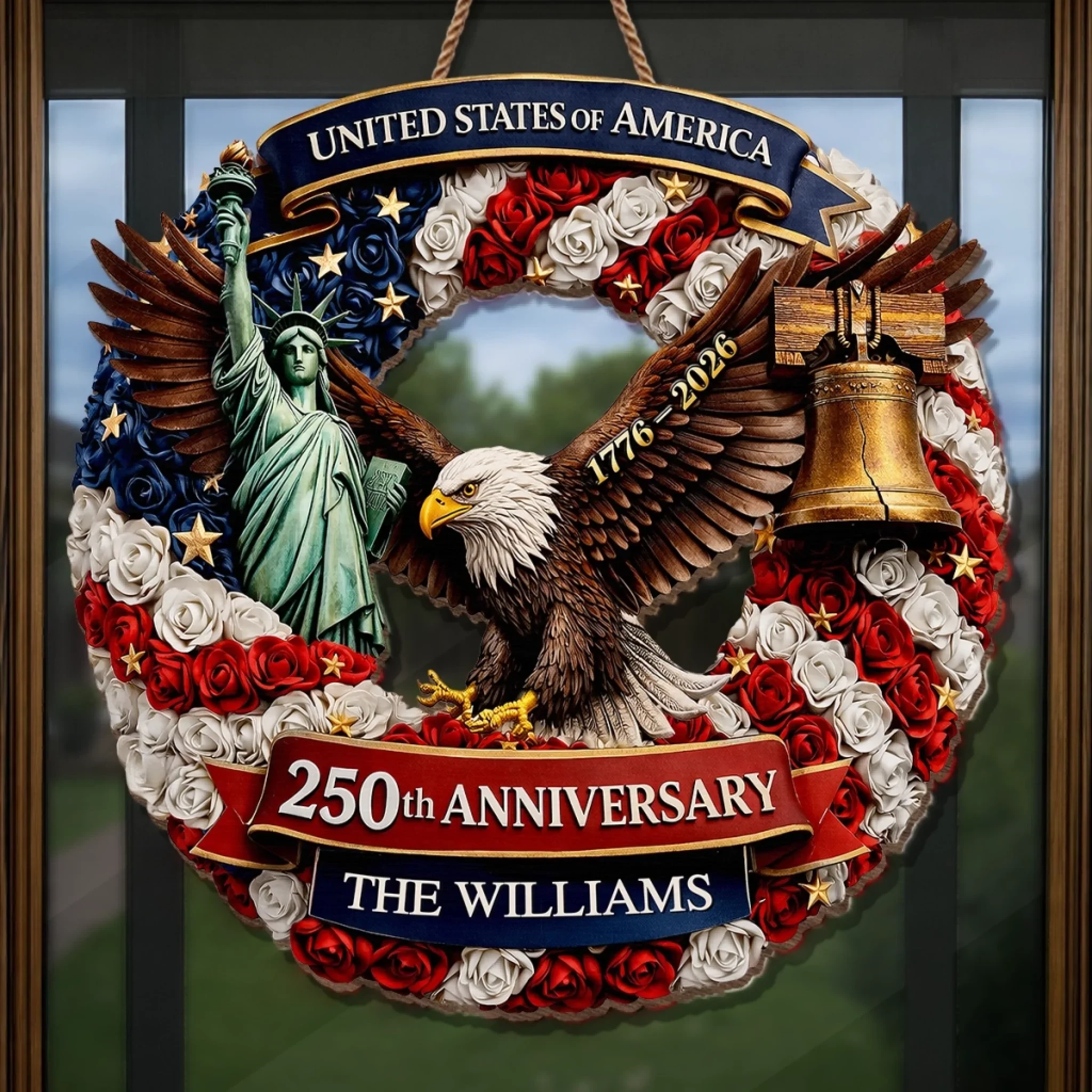 Custom Wood Sign - Personalized America 250th Anniversary Gifts For Mom, Dad, Brother, Sister, Kids - Freedom Is Who We Are - Image 5