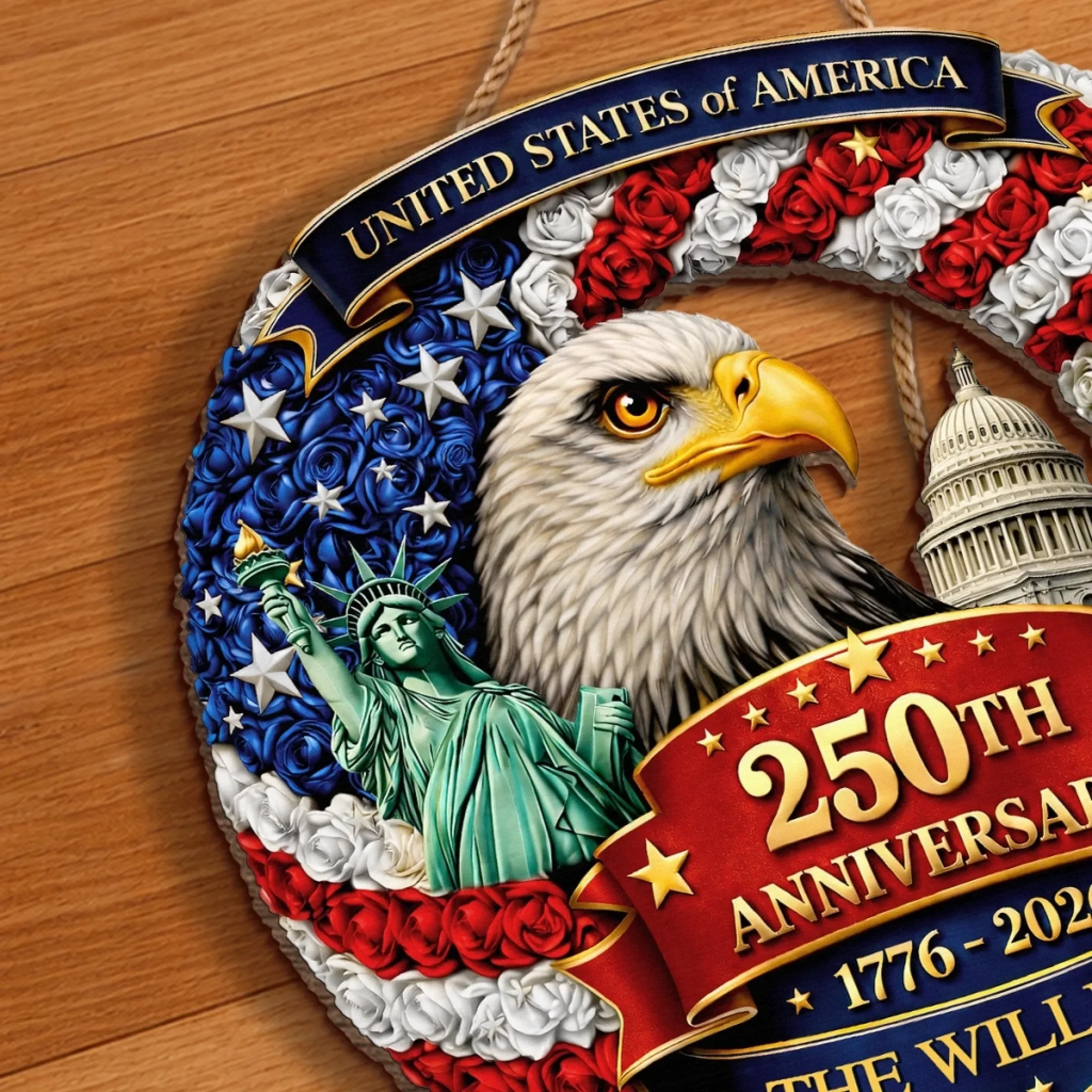 Custom Wood Sign - Personalized America 250th Anniversary Gifts For Mom, Dad, Brother, Sister, Kids - Freedom Looks Good On Us - Image 5