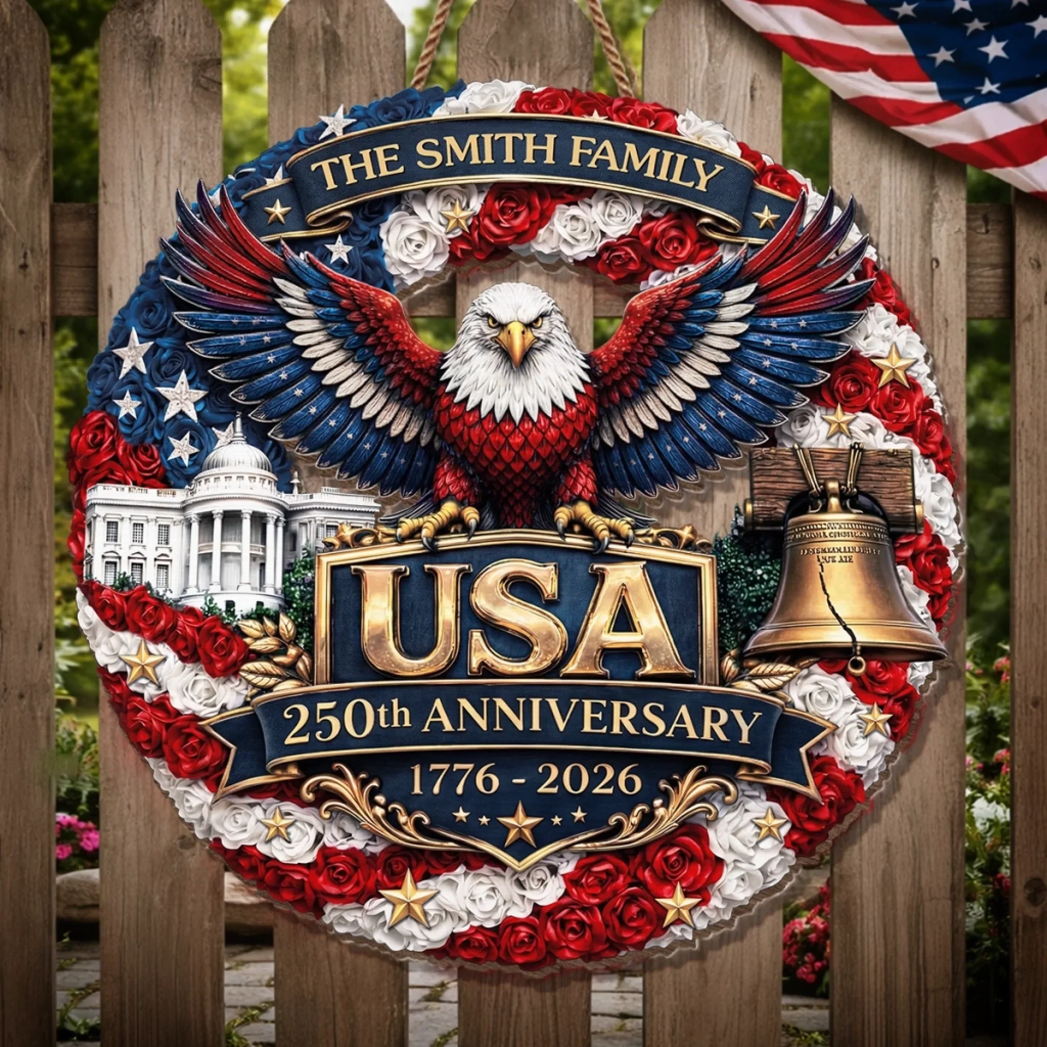 Custom Wood Sign - Personalized America 250th Anniversary Gifts For Mom, Dad, Brother, Sister, Kids - Legacy Of Brave Souls - Image 3