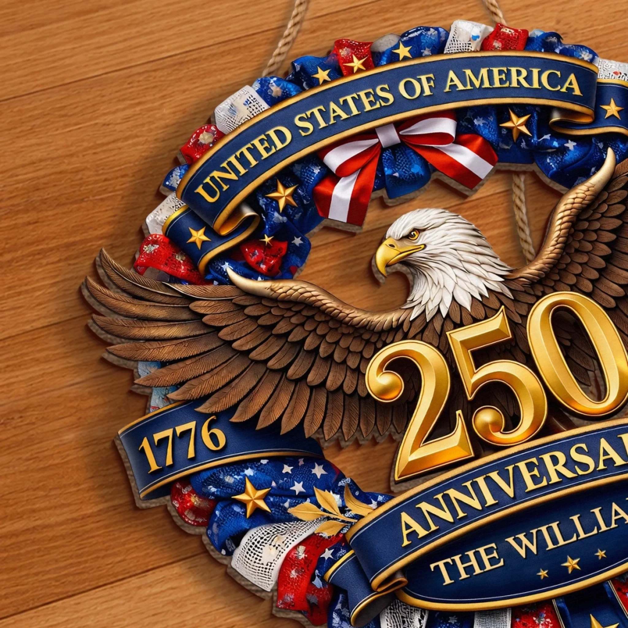 Custom Wood Sign - Personalized America 250th Anniversary Gifts For Mom, Dad, Brother, Sister, Kids - Strength Forged Through Time - Image 5