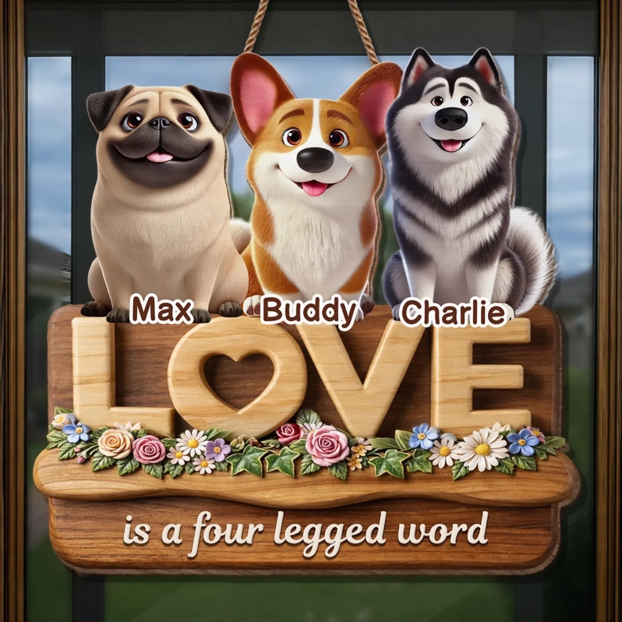 Custom Wood Sign - Personalized Birthday Gifts For Dog Cat Lovers, Dog Dad And Mom, Cat Owners - Happiness Comes Furry - Image 4
