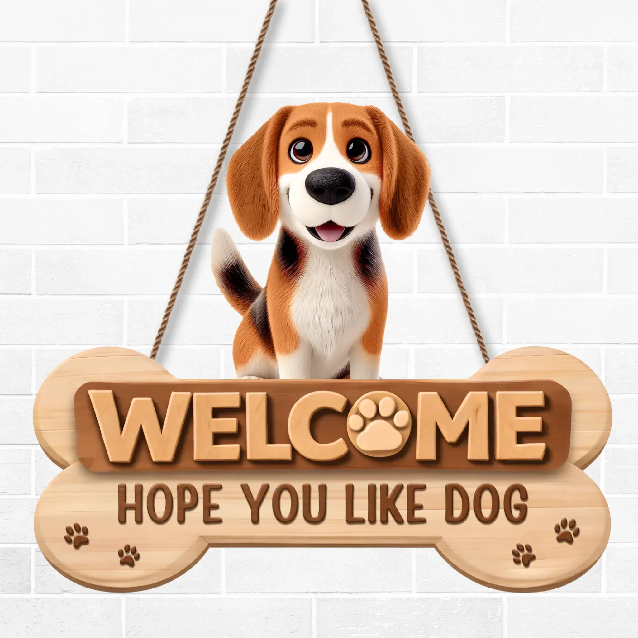 Custom Wood Sign - Personalized Birthday Gifts For Dog Lovers, Dog Dad And Mom - Home Of Happy Dogs - Image 2