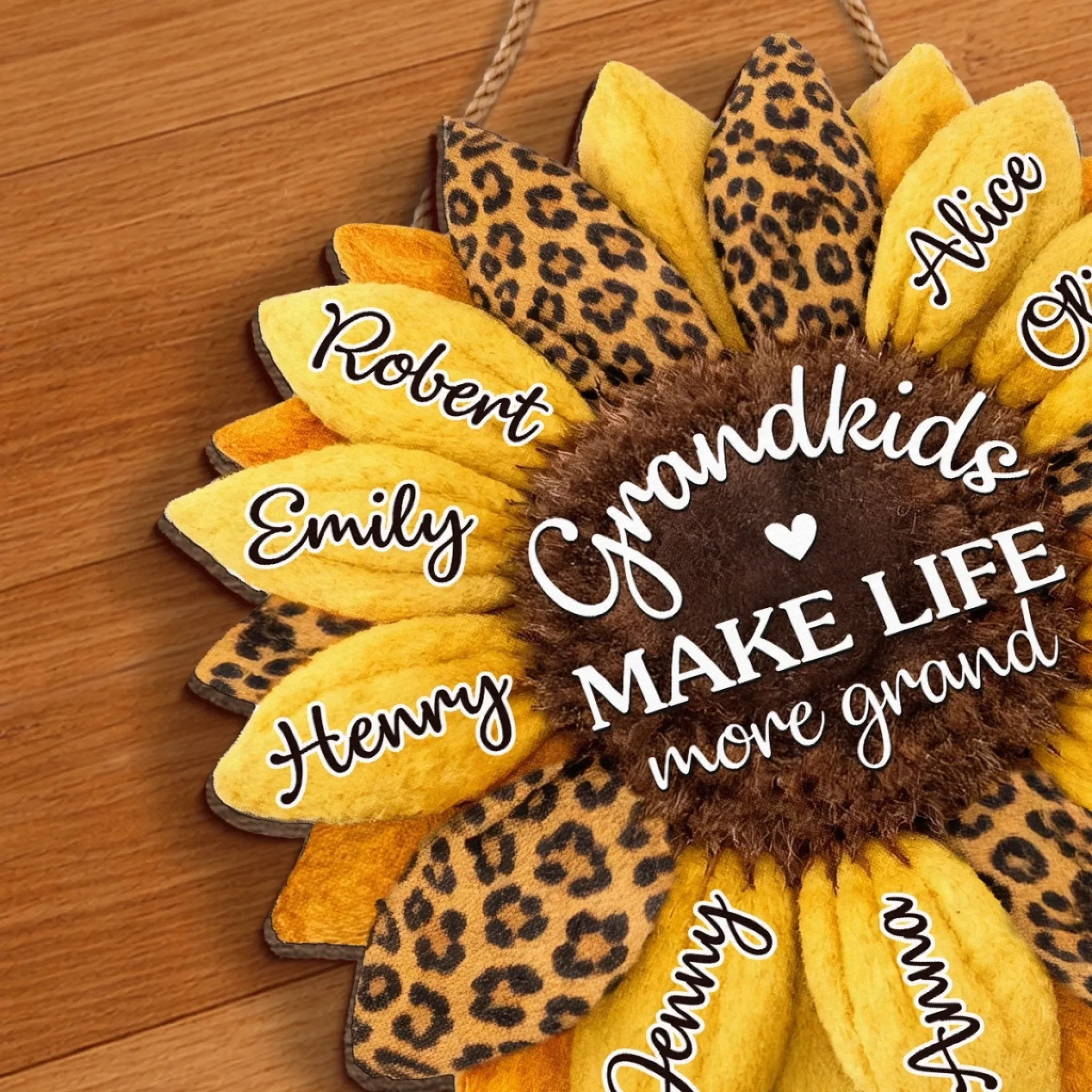 Custom Wood Sign - Personalized Birthday Gifts For Mom, Grandma - Our Family’s Heart - Image 8