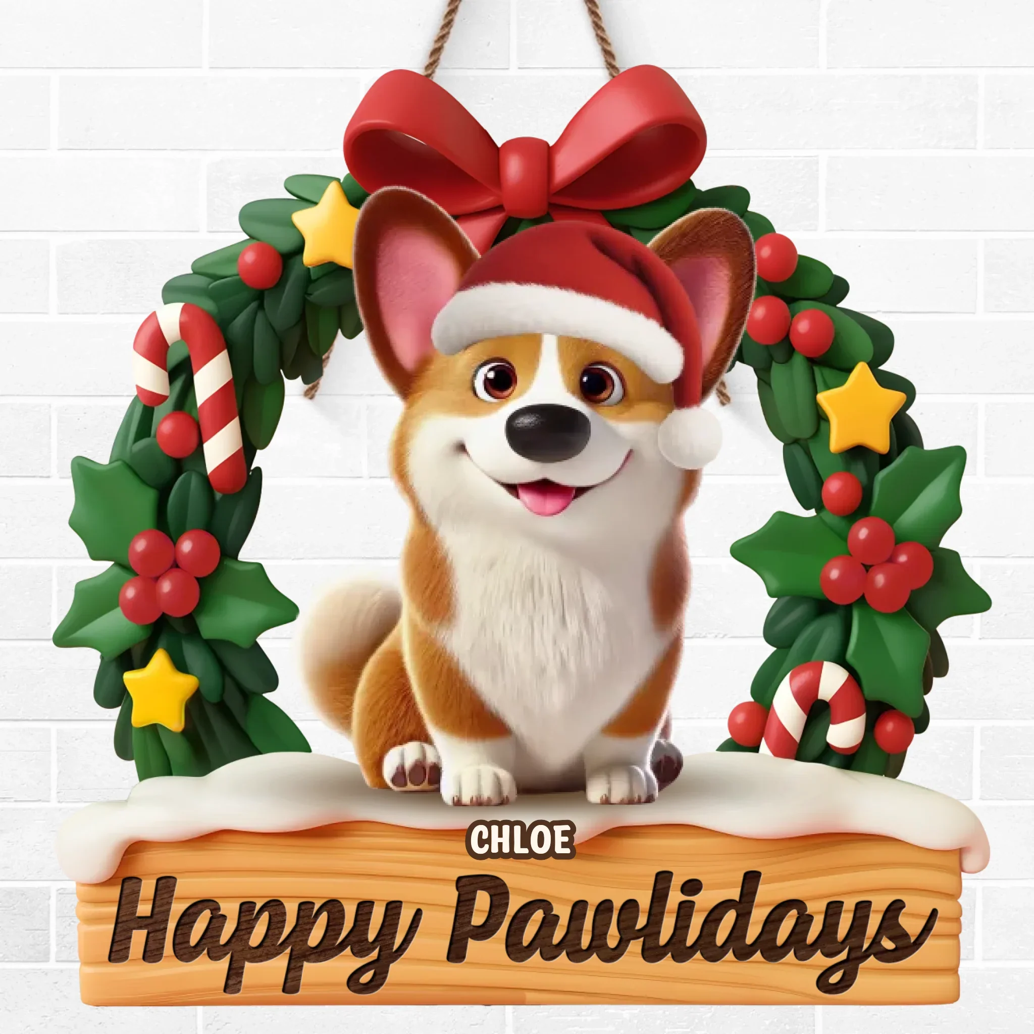 Custom Wood Sign - Personalized Christmas Birthday Gifts For Dog Cat Lovers, Dog Dad And Mom, Cat Owners - Merry Woofmas From Our Pack - Image 2