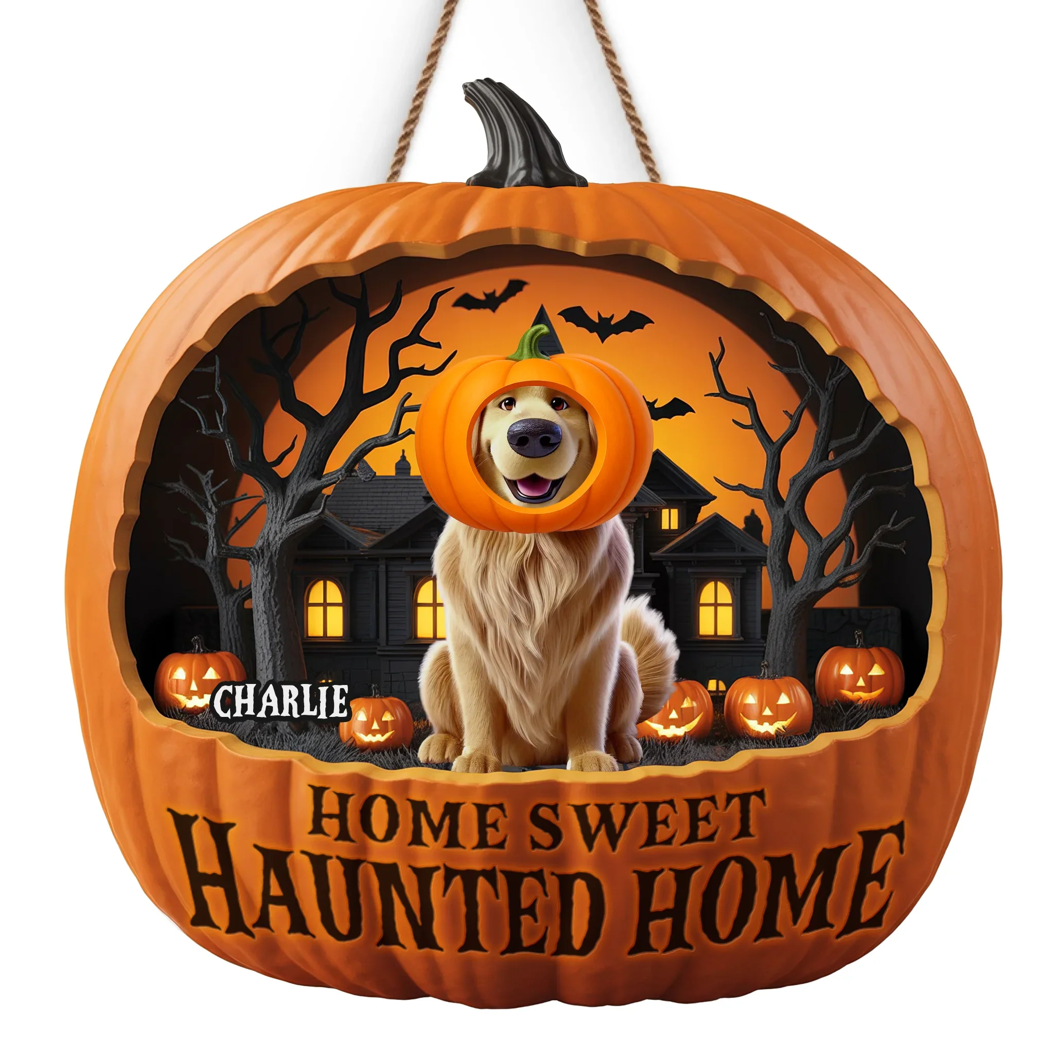 Custom Wood Sign - Personalized Halloween Birthday Gifts For Dog Cat Lovers, Dog Dad And Mom, Cat Owners - Spooky Vibes, Furry Tribe - Image 2