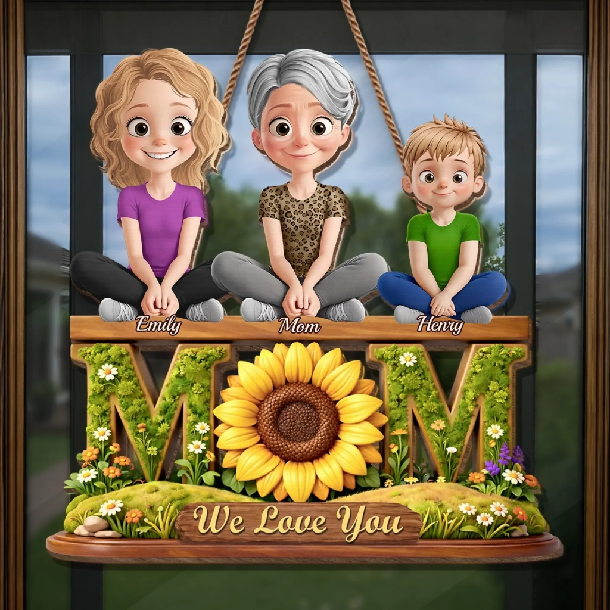 Custom Wood Sign - Personalized Mother's Day Birthday Gifts For Mom - Mom, Our Forever Sunshine Garden - Image 4