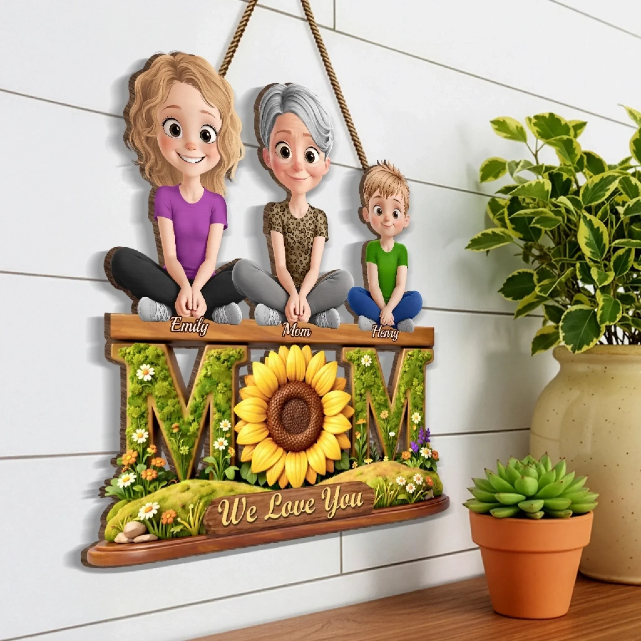 Custom Wood Sign - Personalized Mother's Day Birthday Gifts For Mom - Mom, Our Forever Sunshine Garden - Image 6