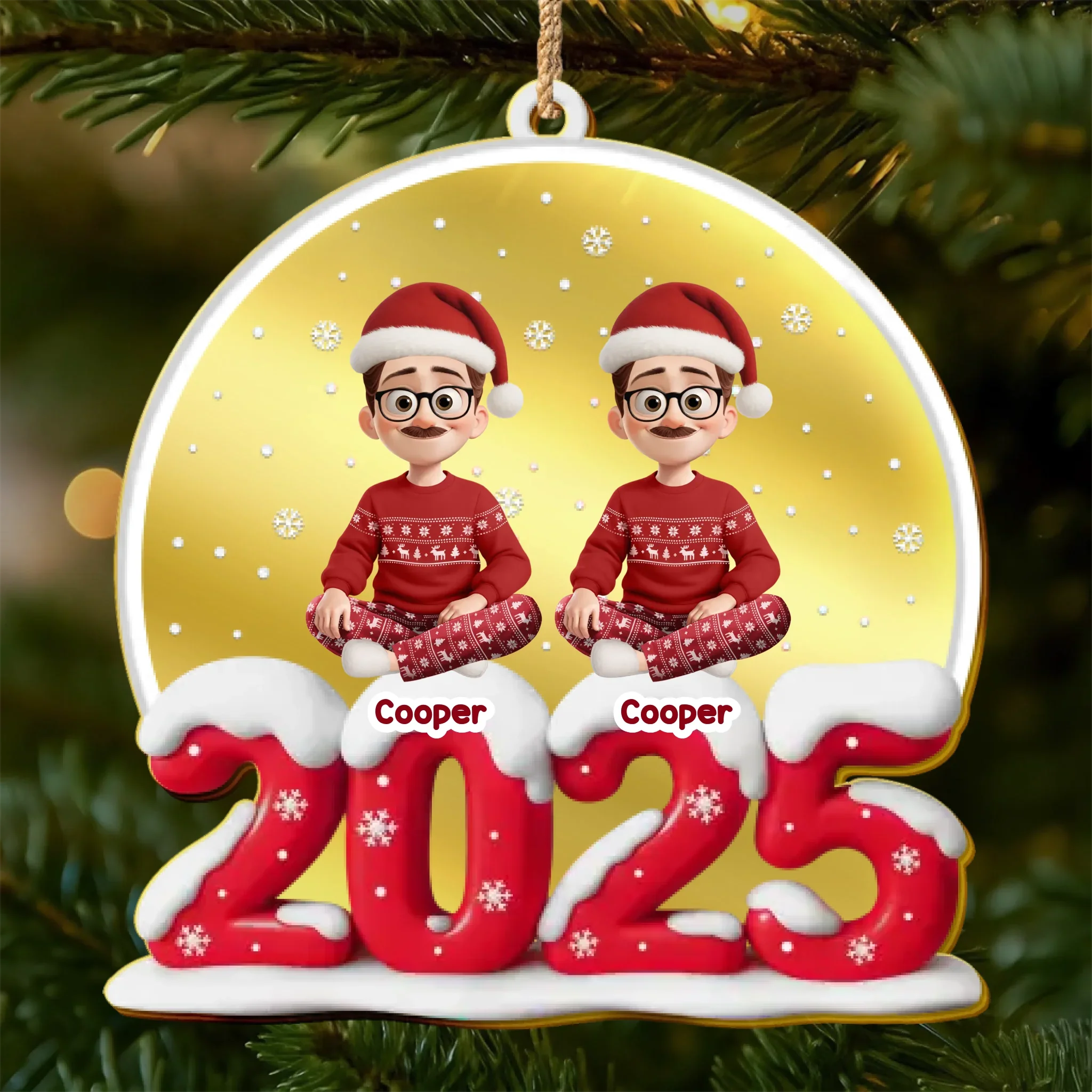 Custom Wooden Mirror Acrylic Ornament - Personalized Christmas Birthday Gifts For Mom, Dad, Brother, Sister, Kids - Joy Begins Where We Gather - Image 2