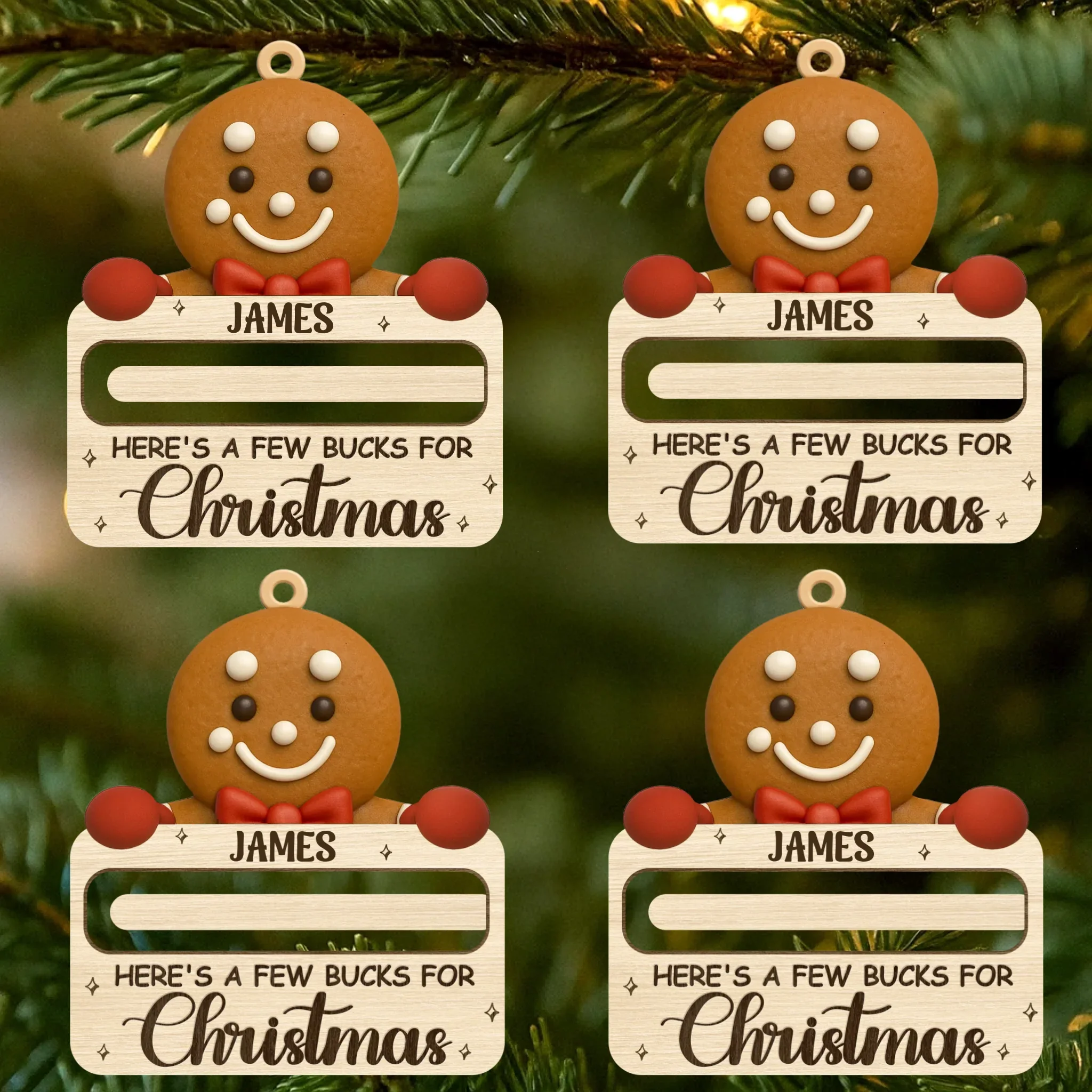 Custom Wooden Money Holder Ornament - Personalized Christmas Birthday Gifts For Kids - Little Stars Of Christmas Joy - Image 5