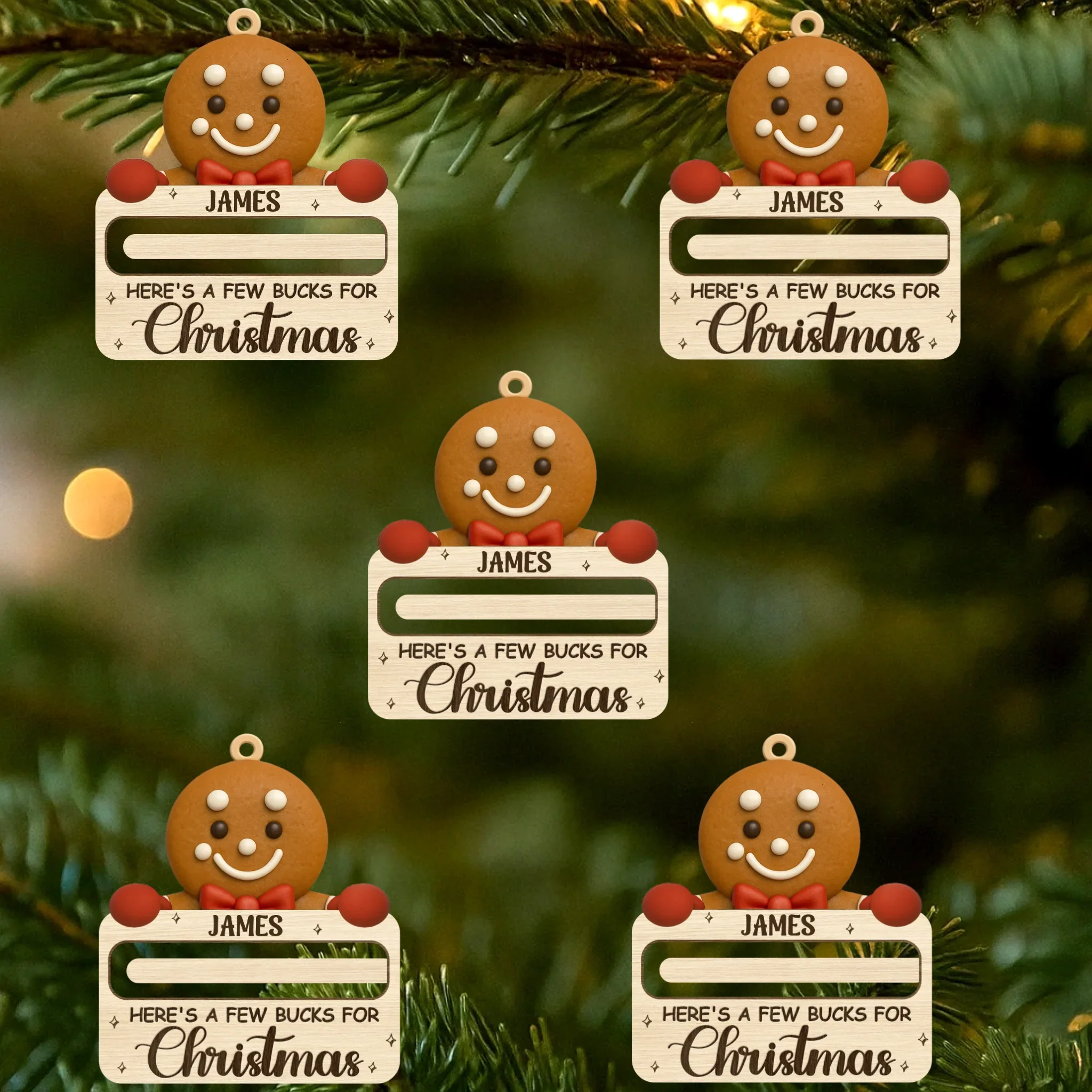 Custom Wooden Money Holder Ornament - Personalized Christmas Birthday Gifts For Kids - Little Stars Of Christmas Joy - Image 6