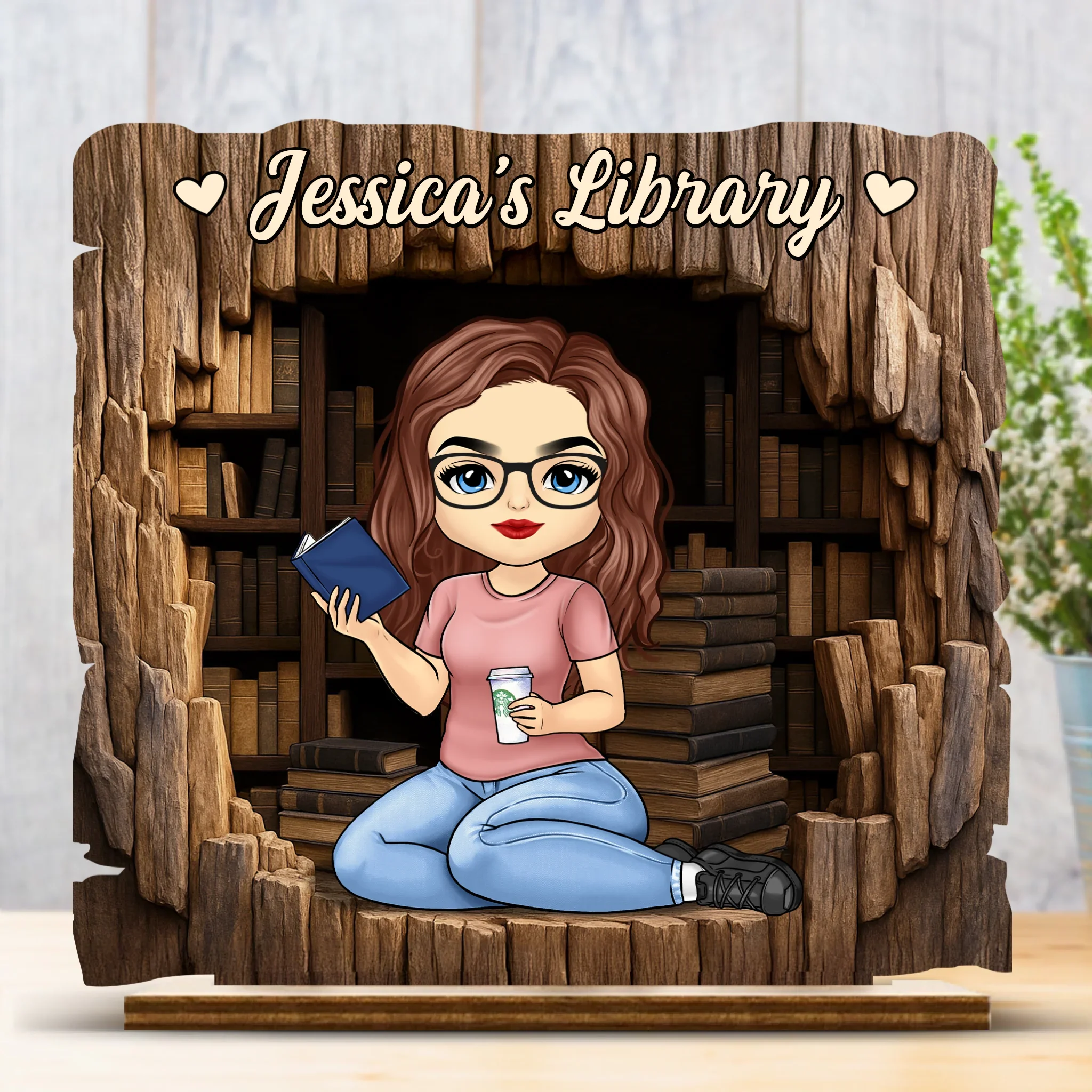 Custom Wooden Plaque - Personalized Book Gifts For Book Lovers - Welcome To My Book Nook - Desk Decor - Image 2