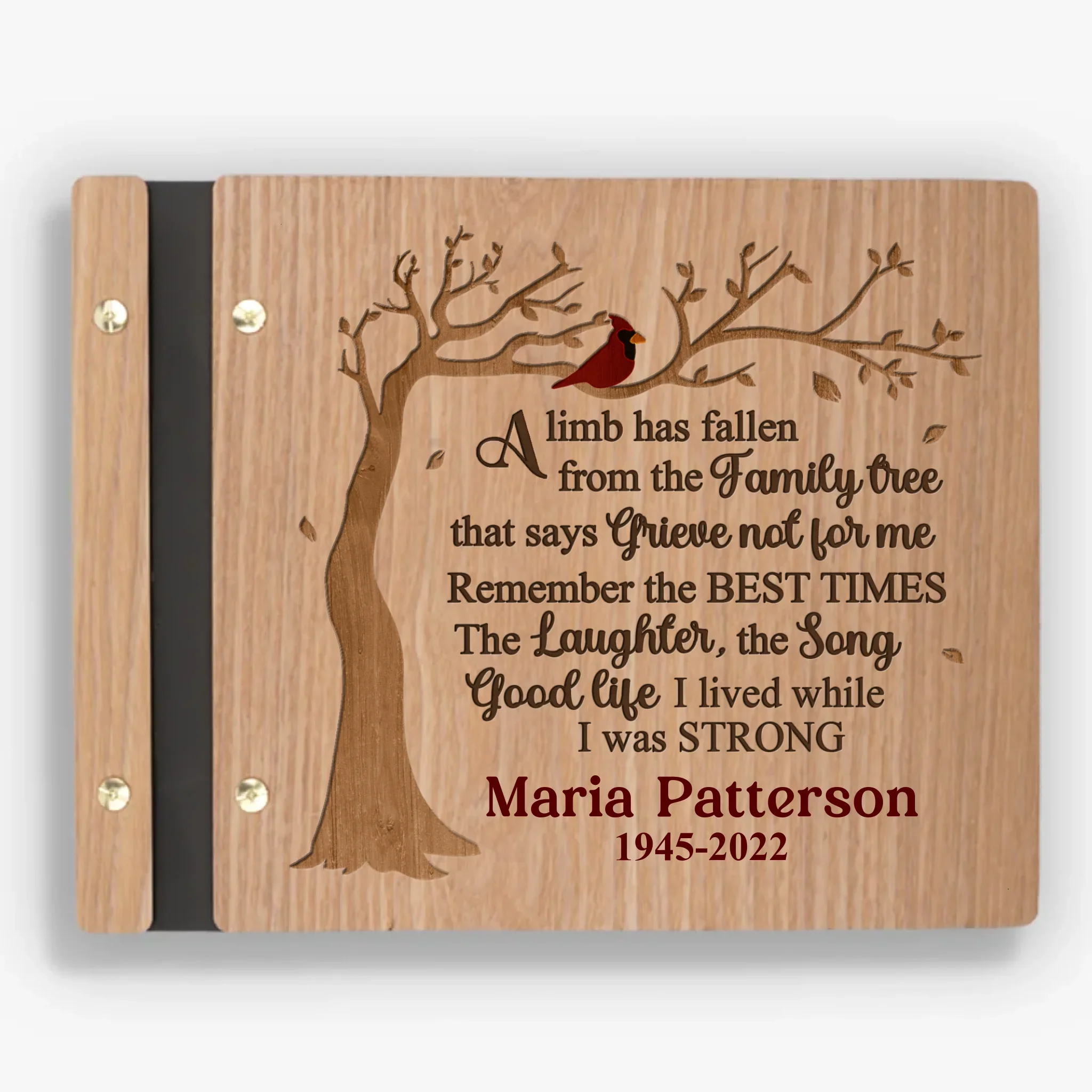 Custom Wooden Scrapbook - Personalized Memorial Sympathy Gifts For Loss Of Mom, Dad - Miss You Every Day - Image 2