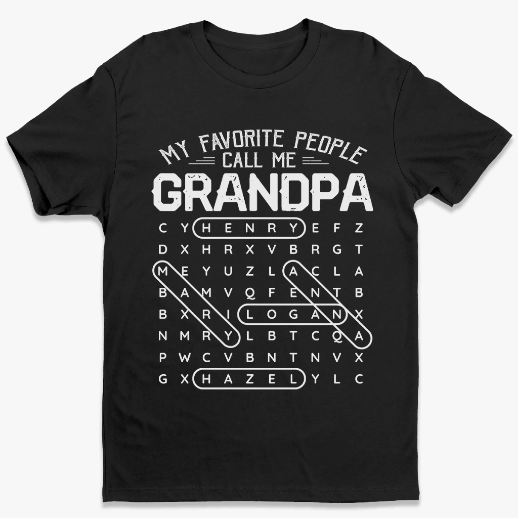 Custom Word Search Puzzle Unisex T-shirt, Premium T-shirt, Hoodie - Personalized Father's Day Birthday Gifts For Dad, Grandpa - Forever Grateful For Dad - Image 3