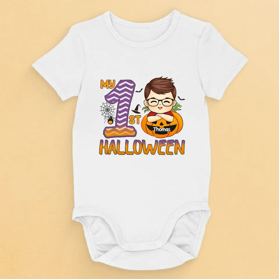 Cutest Pumpkin In The Patch - Family Personalized Custom Baby Onesie - Halloween Gift For Baby Kids, Newborn Baby - Image 2