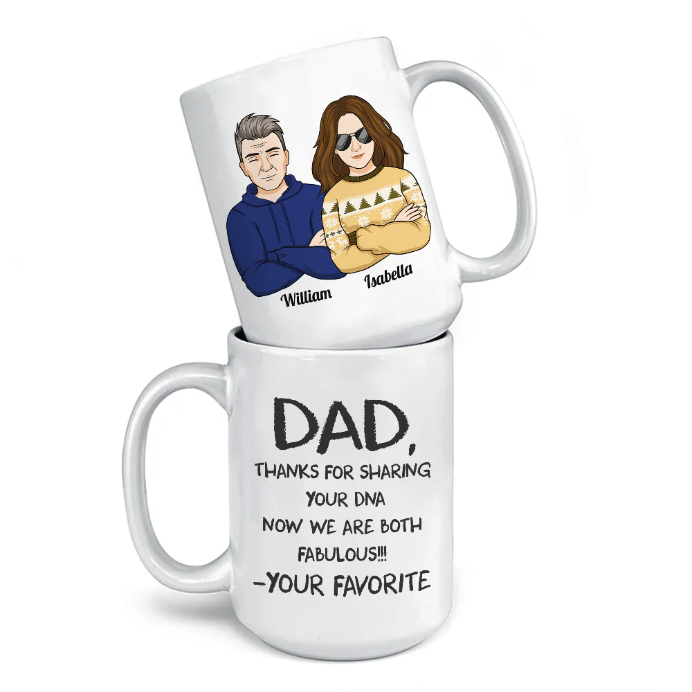 Dad Mom Thanks For Sharing Your DNA - Family Personalized Mug - Gift For Family Members - Image 3