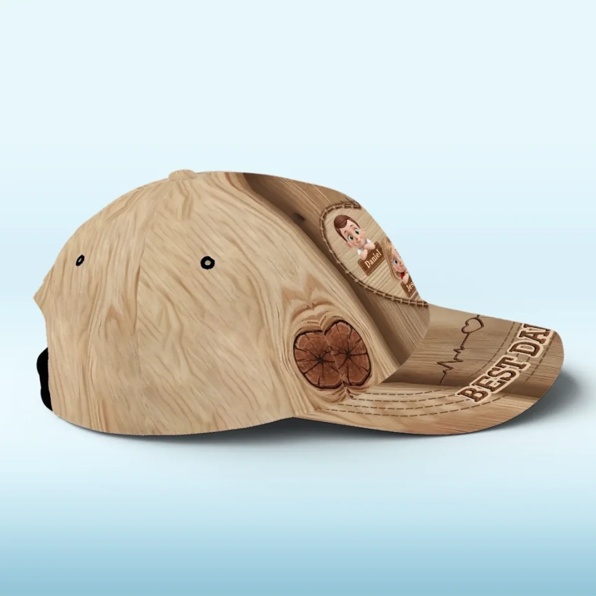 Dad, My Heart Belongs To You - Family Personalized Custom Hat, All Over Print Classic Cap - Father's Day, Gift For Dad, Grandpa - Image 4