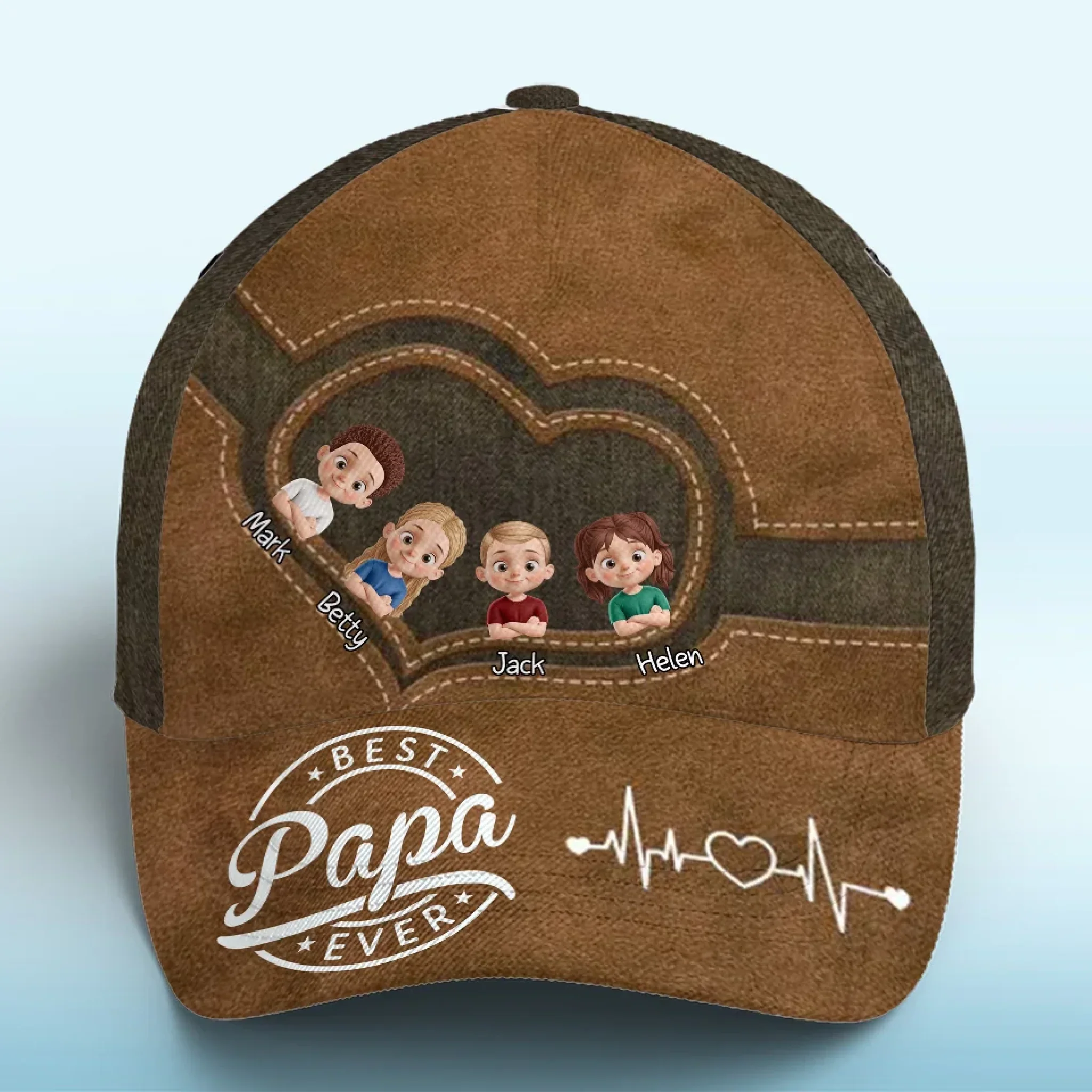 Dad’s Love Never Fades - Family Personalized Custom Hat, All Over Print Classic Cap - Father's Day, Gift For Dad, Grandpa