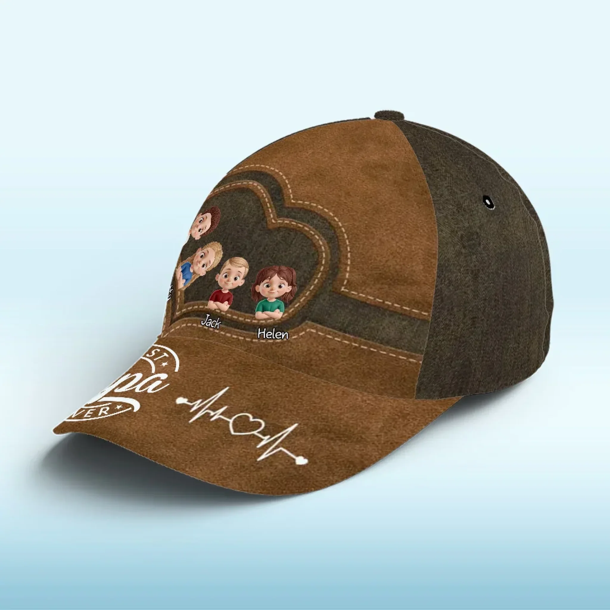 Dad’s Love Never Fades - Family Personalized Custom Hat, All Over Print Classic Cap - Father's Day, Gift For Dad, Grandpa - Image 3