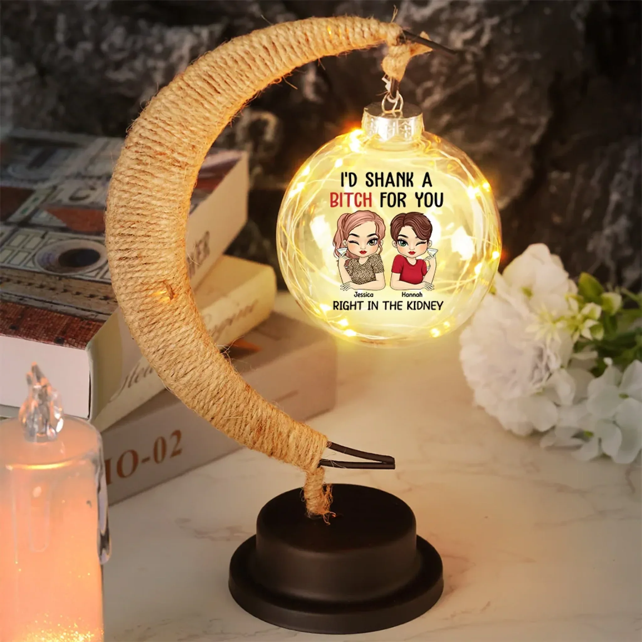 Different Roots, Same Soul - Bestie Personalized Custom Moon Lamp Light - Gift For Best Friends, BFF, Sisters - Image 3