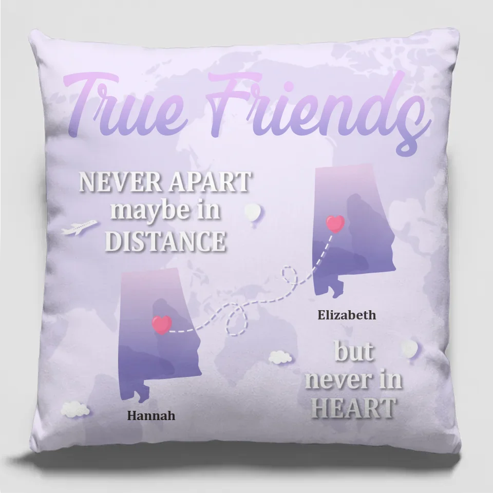 Distance Is Just A Test Of Our Friendship - Bestie Personalized Custom Pillow - Gift For Best Friends, BFF, Sisters - Image 2
