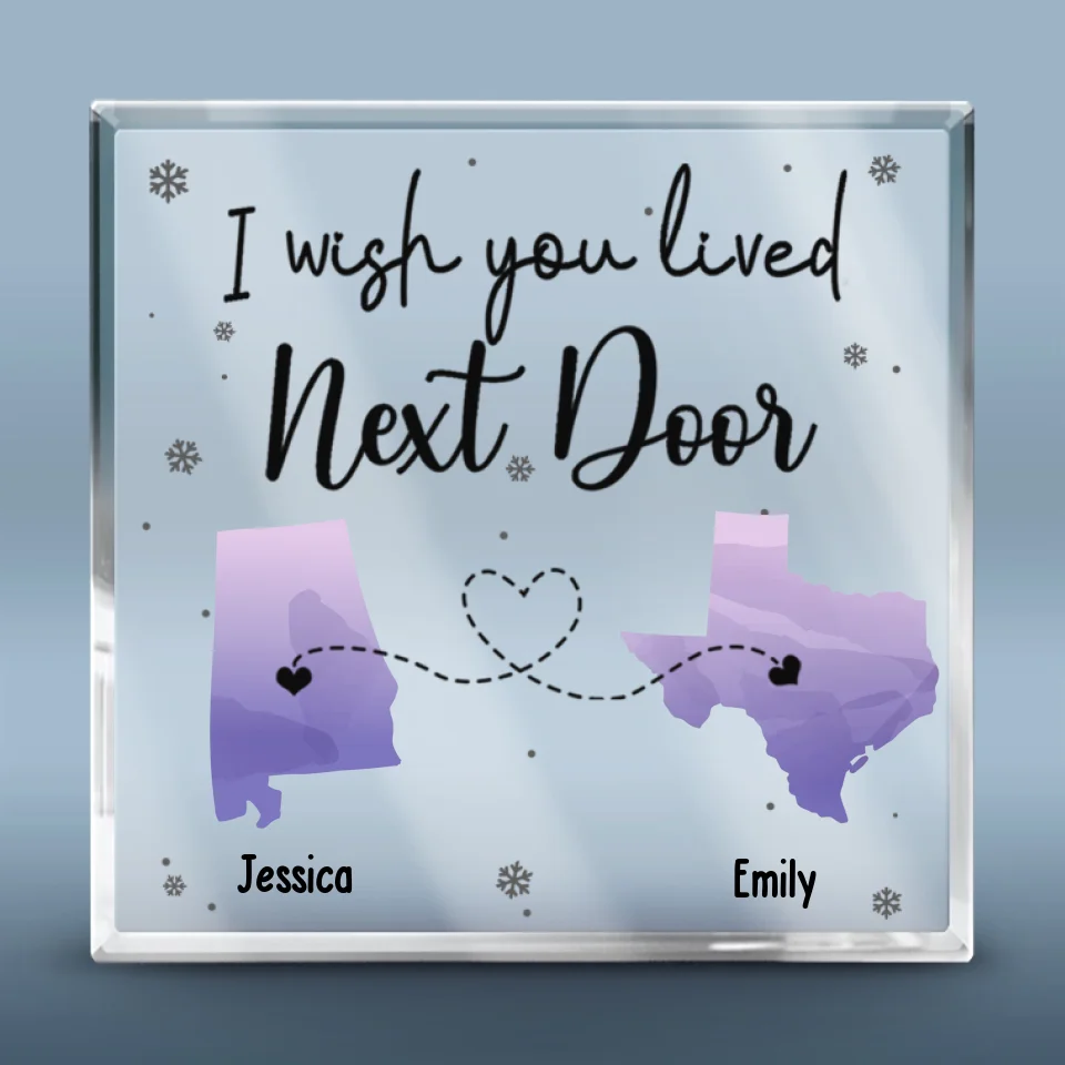 Distance Is Not Our Problem - Bestie Personalized Custom Square Shaped Acrylic Plaque - Gift For Best Friends, BFF, Sisters - Image 2