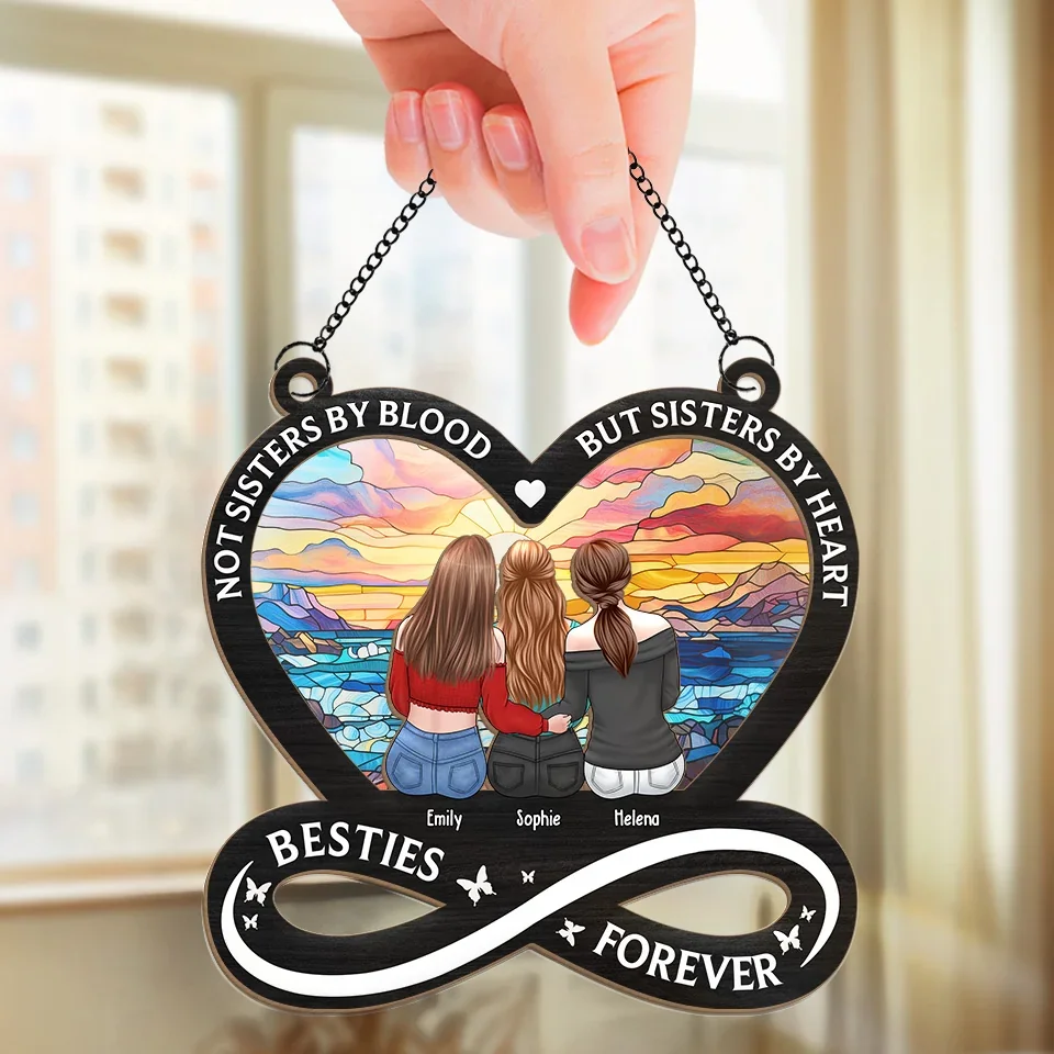 Distance Means So Little, When Someone Means So Much - Bestie Personalized Window Hanging Suncatcher Ornament - Gift For Best Friends, BFF, Sisters - Image 3