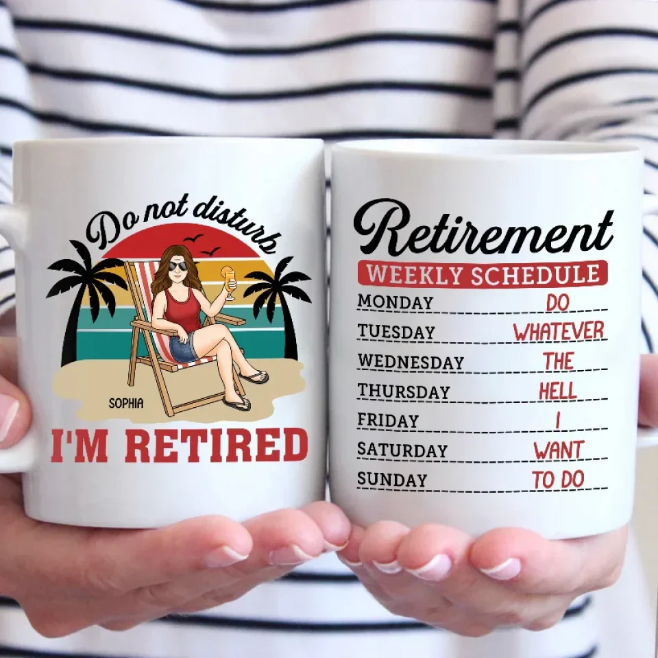 Do Not Disturb, This Is My Weekly Schedule - Personalized Custom Mug - Appreciation, Retirement Gift For Coworkers, Work Friends, Colleagues, Family Members - Image 3