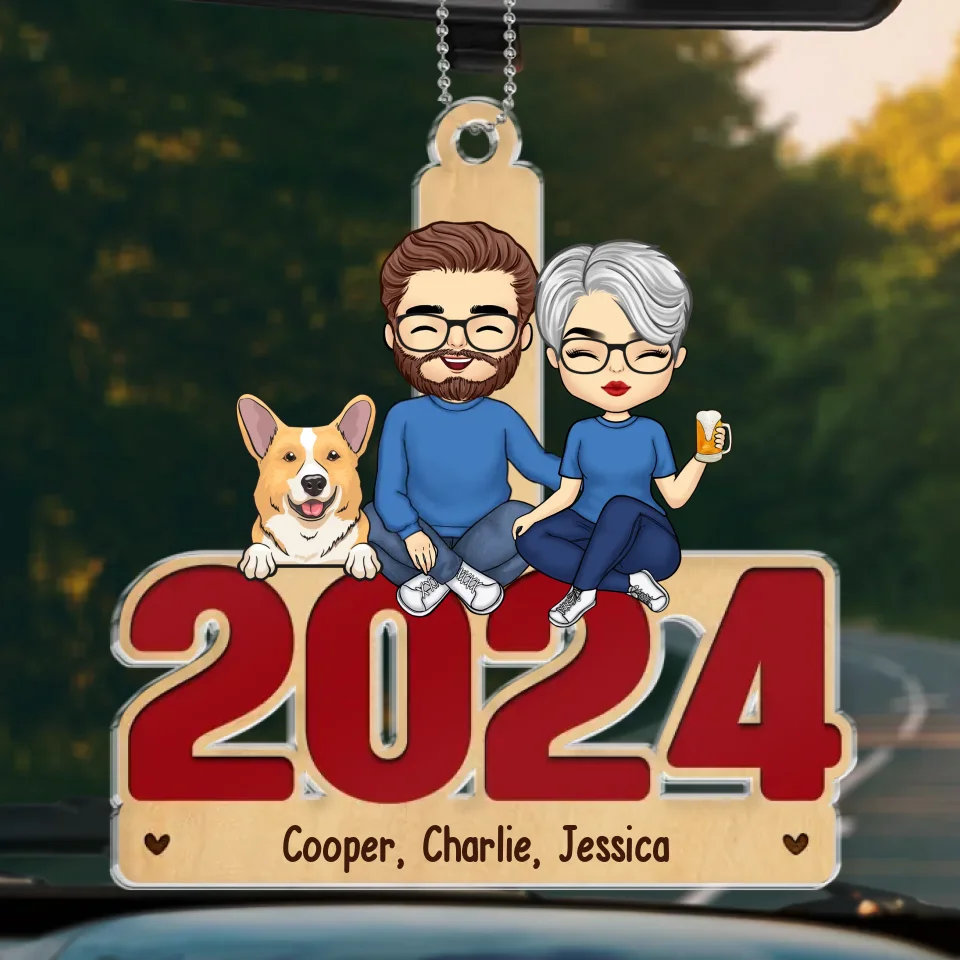 Dogs Have Owners, Cats Have Staff - Dog & Cat Personalized Custom Car Ornament - Acrylic Custom Shaped - Gift For Pet Owners, Pet Lovers - Image 2