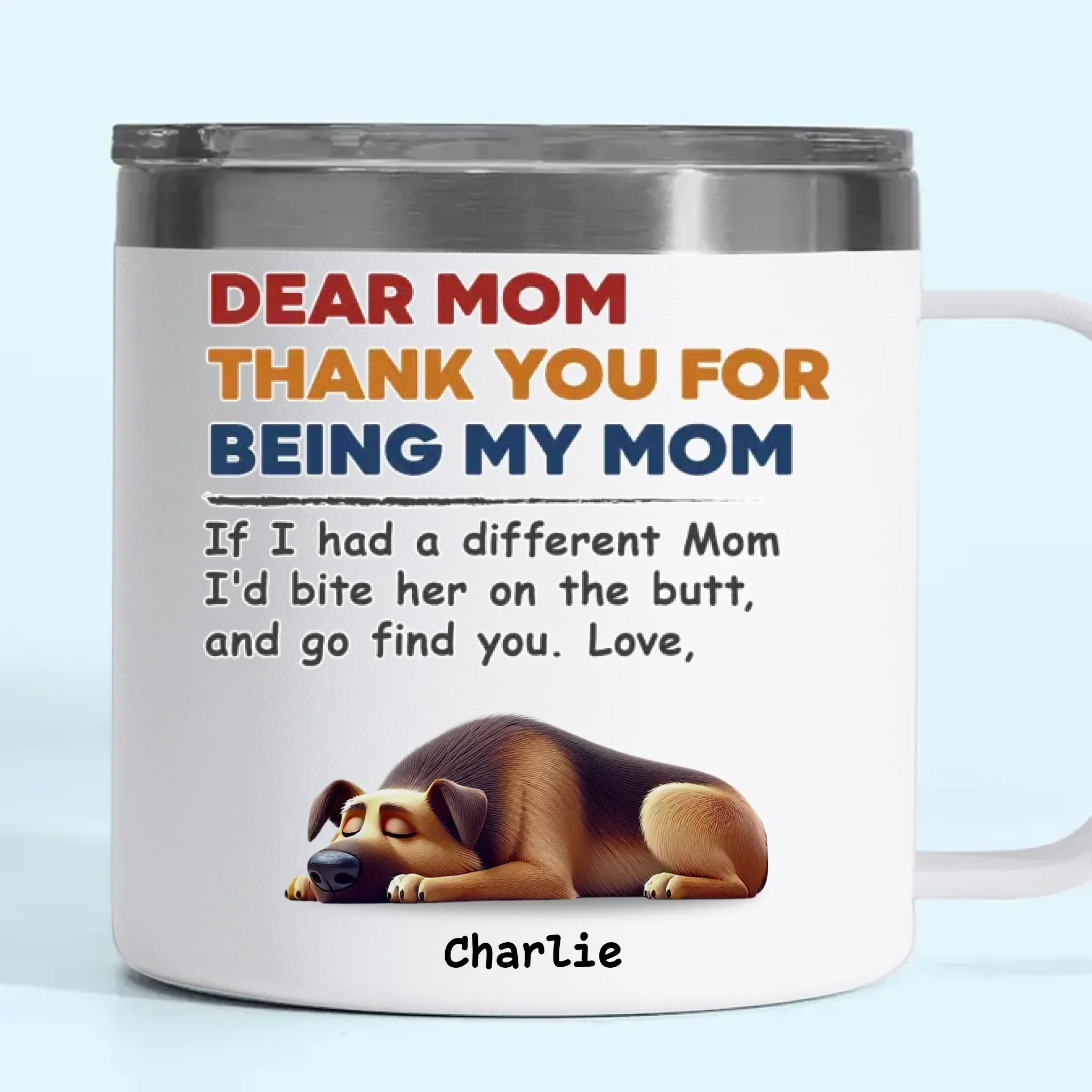 Dogs Make Life Whole - Dog Personalized Custom 14oz Stainless Steel Tumbler With Handle - Gift For Pet Owners, Pet Lovers - Image 2