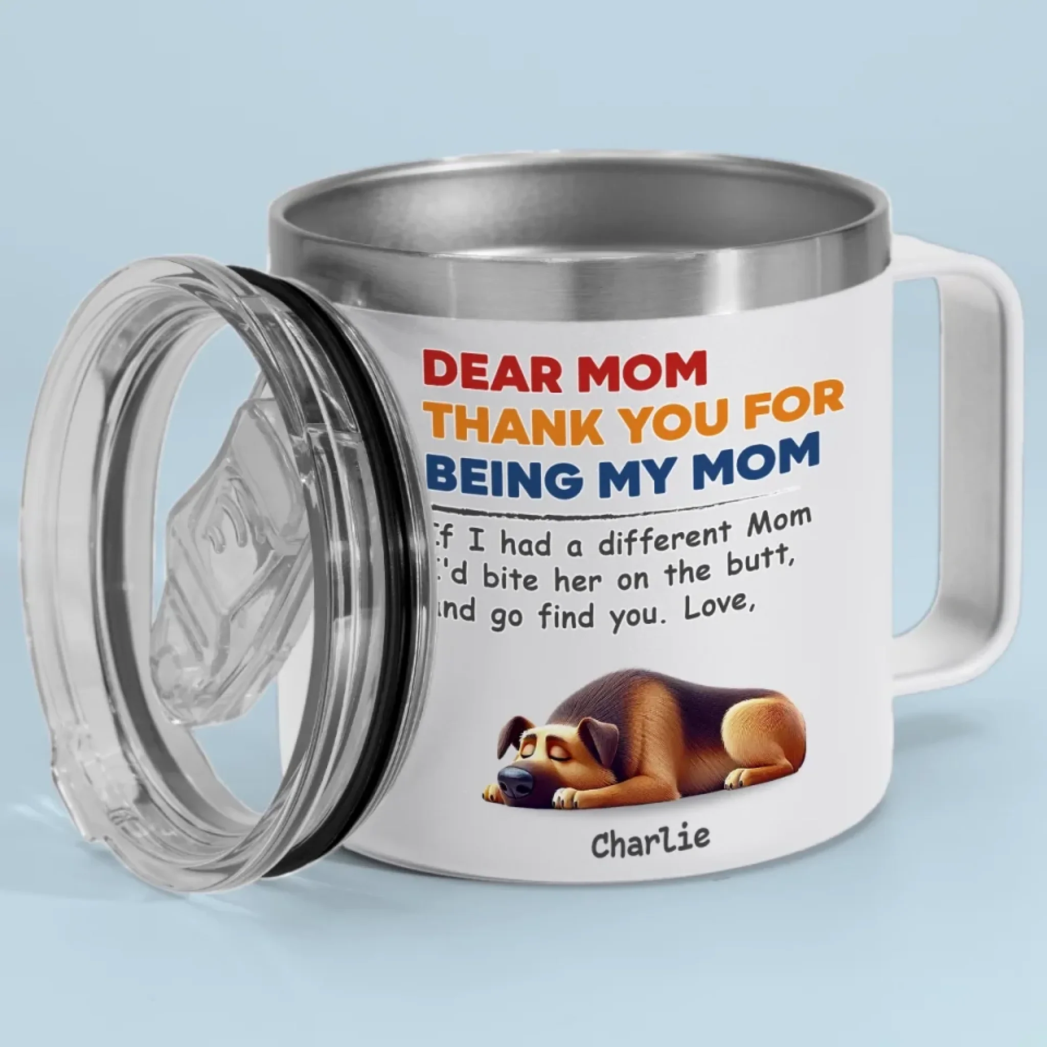 Dogs Make Life Whole - Dog Personalized Custom 14oz Stainless Steel Tumbler With Handle - Gift For Pet Owners, Pet Lovers - Image 6