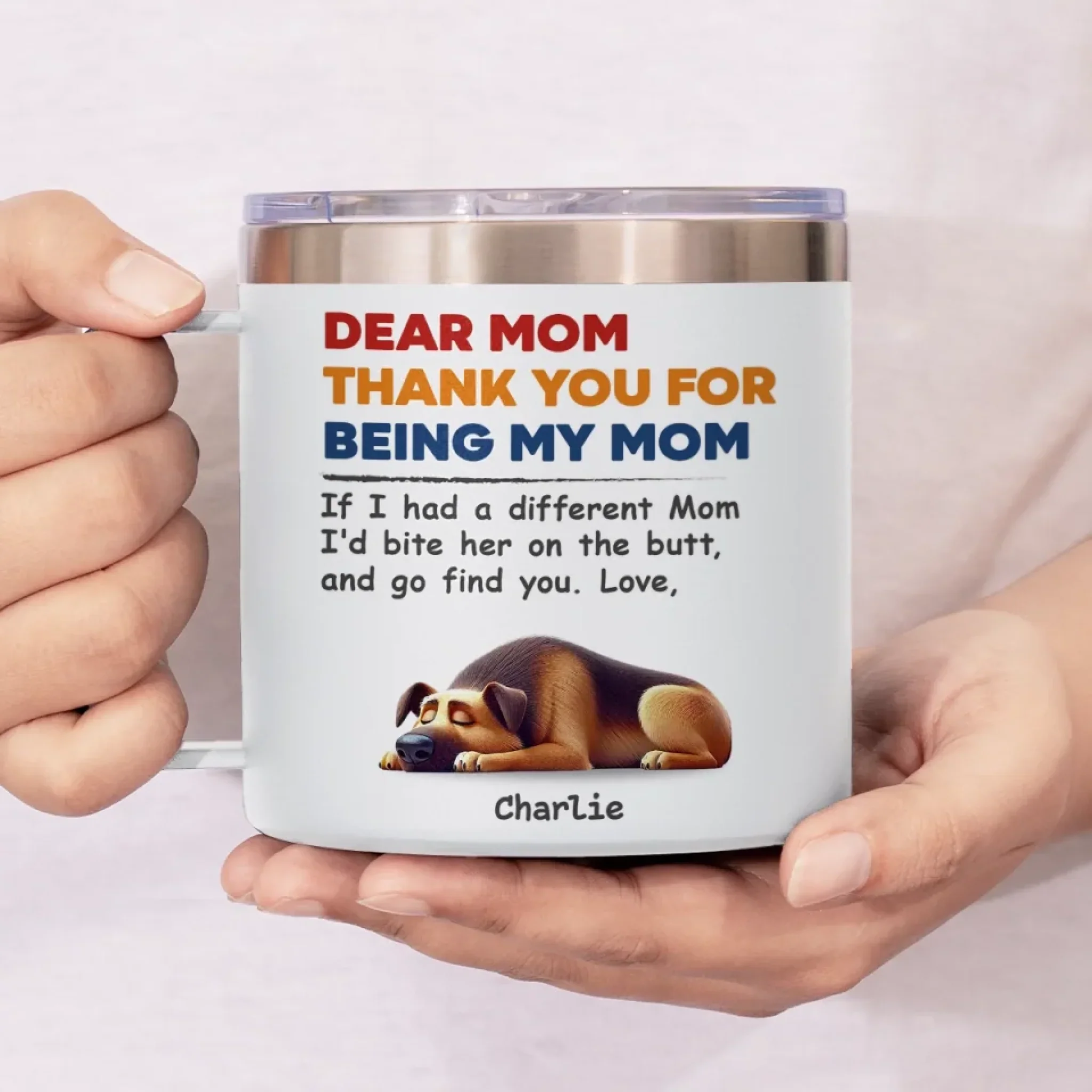 Dogs Make Life Whole - Dog Personalized Custom 14oz Stainless Steel Tumbler With Handle - Gift For Pet Owners, Pet Lovers - Image 7