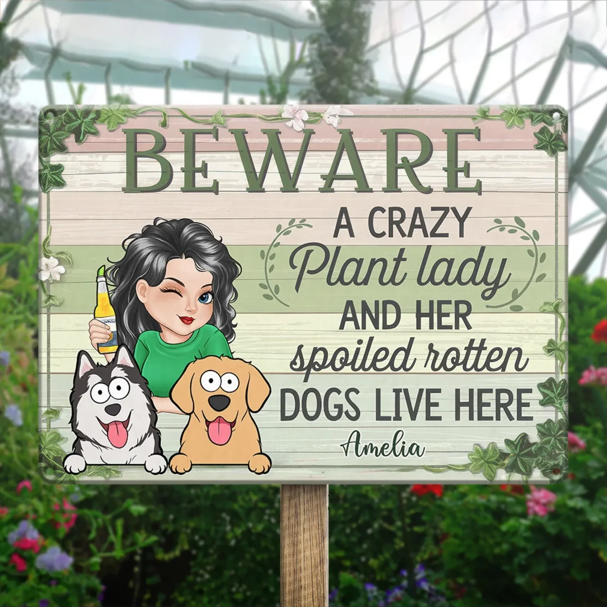 Dogs Make The Garden Lively - Dog Personalized Custom Home Decor Metal Sign - House Warming Gift For Pet Owners, Pet Lovers - Image 4