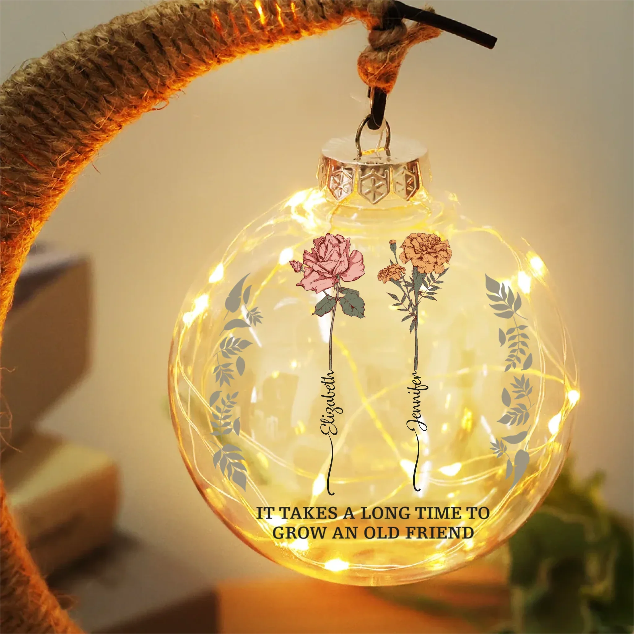 Double The Trouble, Twice The Fun - Bestie Personalized Custom Moon Lamp Light - Gift For Best Friends, BFF, Sisters - Image 2