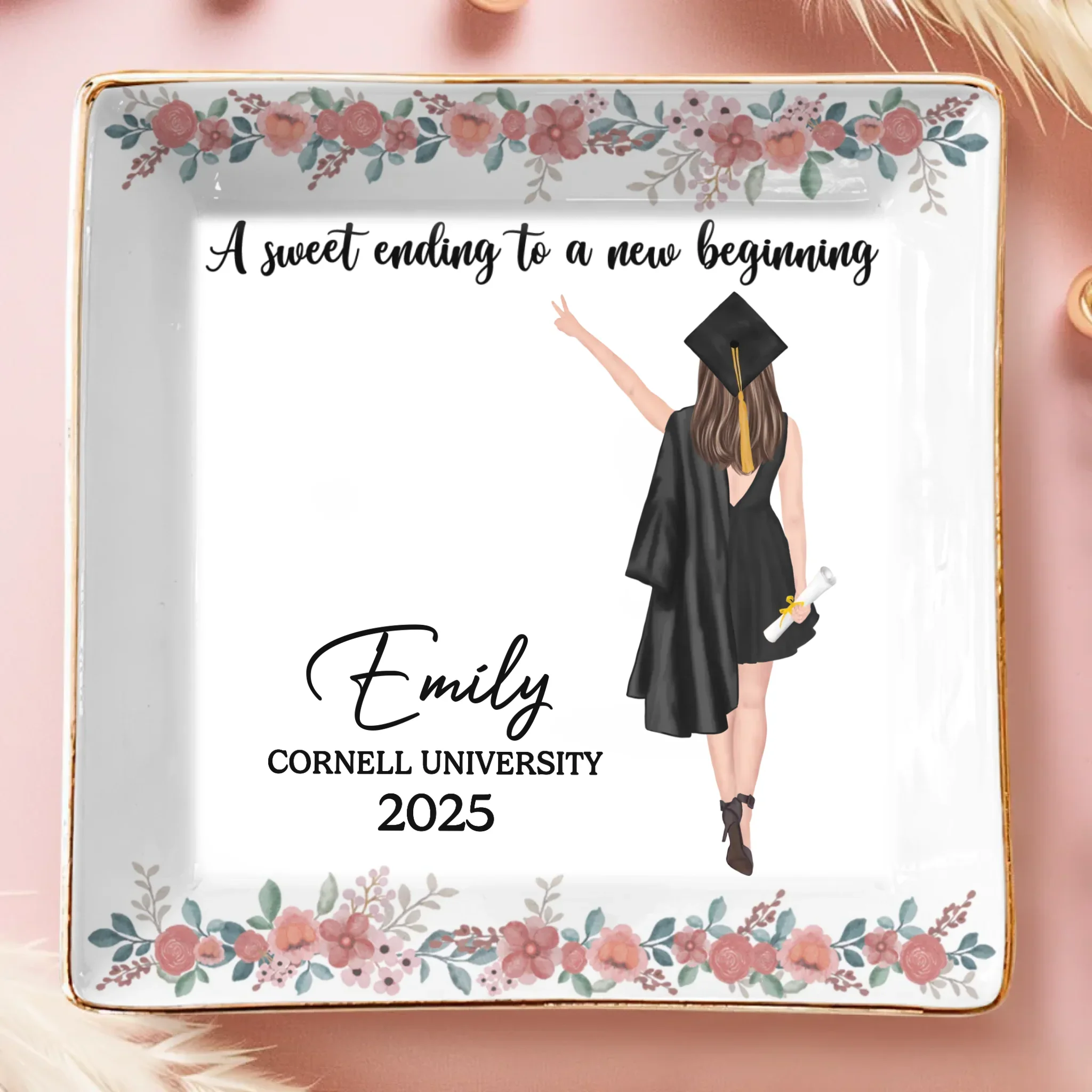 Dream Big, Shine Bright - Family Personalized Custom Full-Print Jewelry Dish - Graduation Gift For Family Members, Siblings, Brothers, Sisters - Image 2