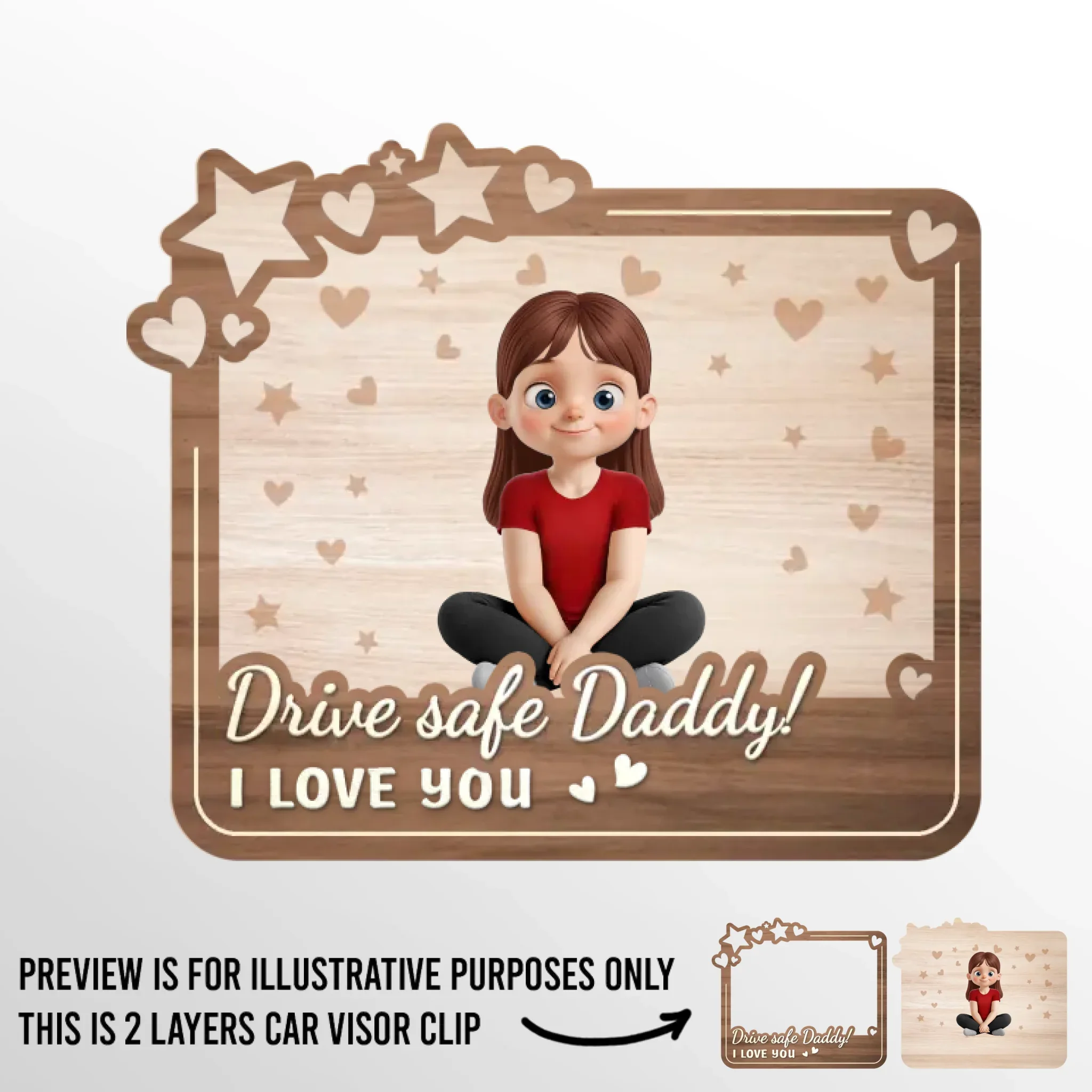 Drive Carefully, Your Family Loves You - Family Personalized Custom Car Visor Clip - Gift For Family Members - Image 2
