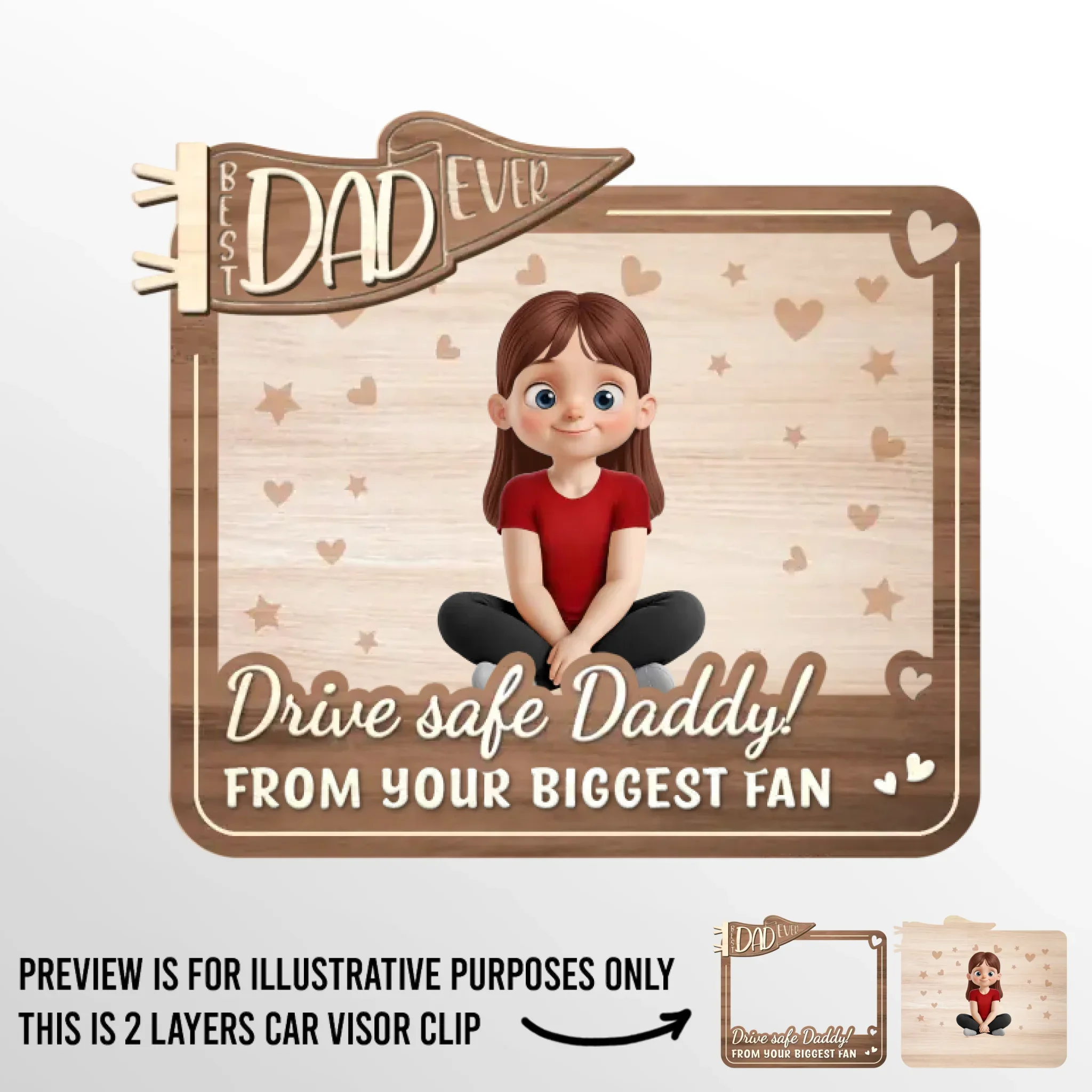 Drive With Love, Arrive With Smiles - Family Personalized Custom Car Visor Clip - Gift For Family Members - Image 2