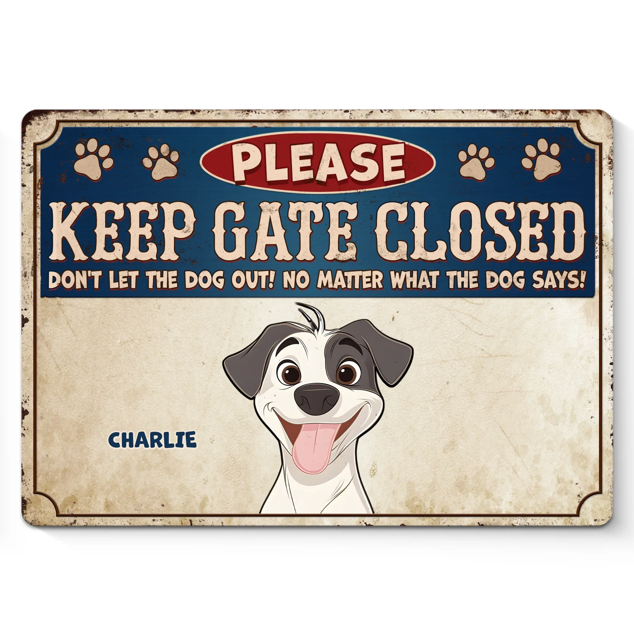 Escape Artists At Work - Dog Personalized Custom Home Decor Metal Sign - Father's Day, House Warming Gift For Pet Owners, Pet Lovers - Image 2