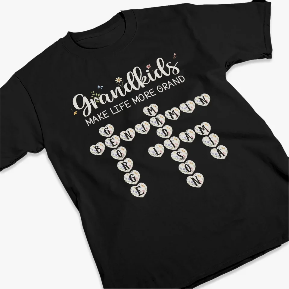 Every Grandchild Is A Little Piece Of Heaven On Earth - Family Personalized Custom Unisex T-shirt, Premium T-shirt, Hoodie - Gift For Mom, Grandma - Image 3