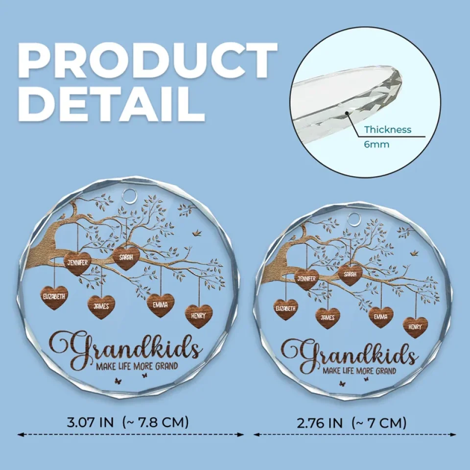 Every House Needs A Grandmother In It - Family Personalized Custom Circle Glass Ornament - Christmas Gift For Grandma - Image 4