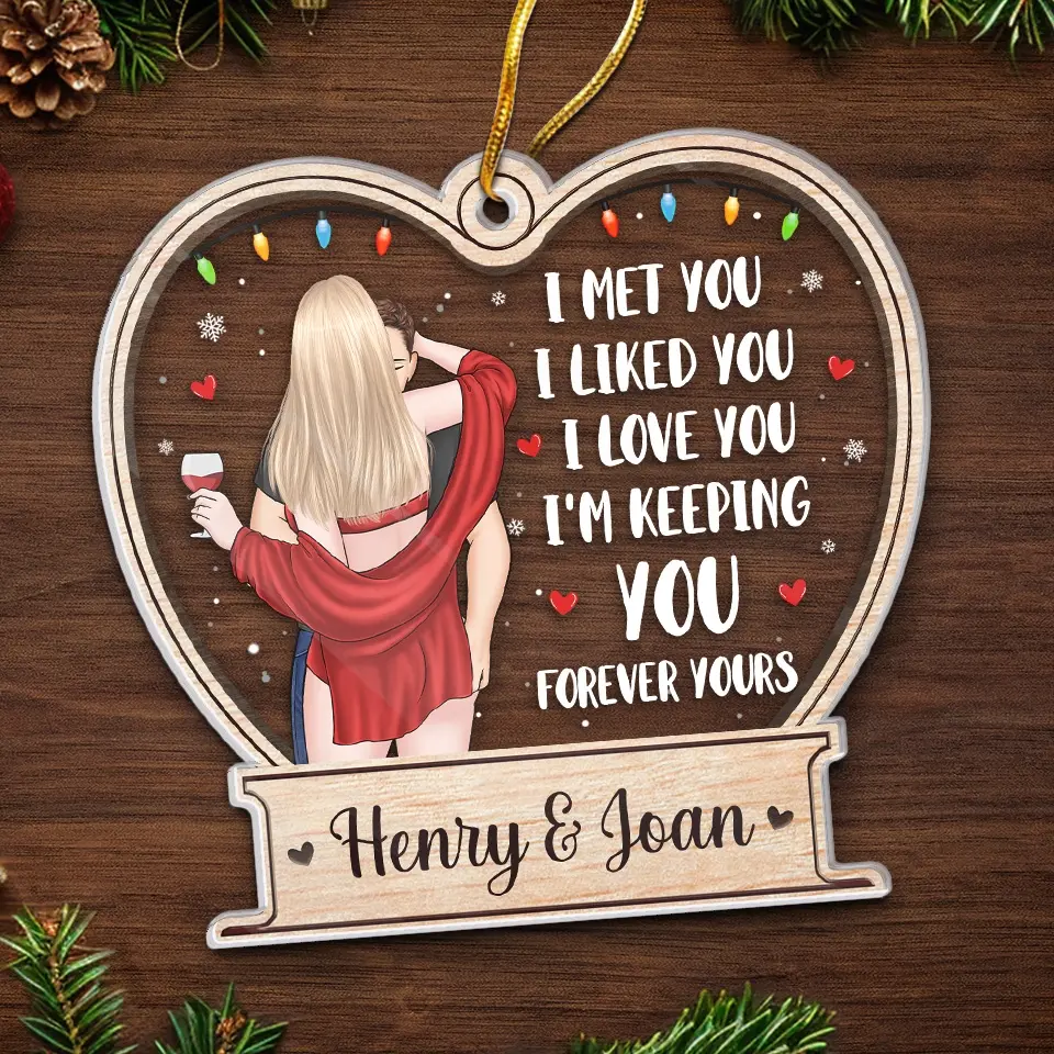 Every Kiss Is A Promise Of Our Endless Love - Couple Personalized Custom Ornament - Acrylic Custom Shaped - Christmas Gift For Husband Wife, Anniversary - Image 5