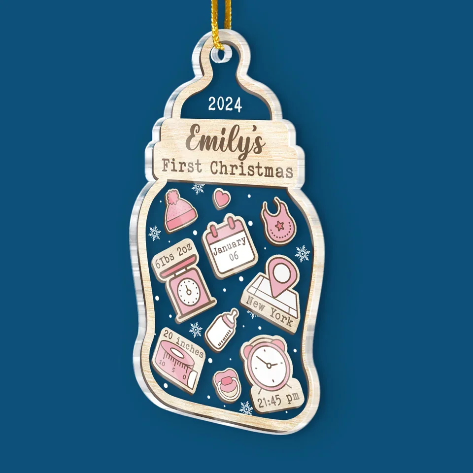 Every Little Handprint Tells A Story Of A Wonderful Christmas - Family Personalized Custom Ornament - Acrylic Custom Shaped - Christmas Gift For Baby Kids, Newborn Baby, First Christmas - Image 3